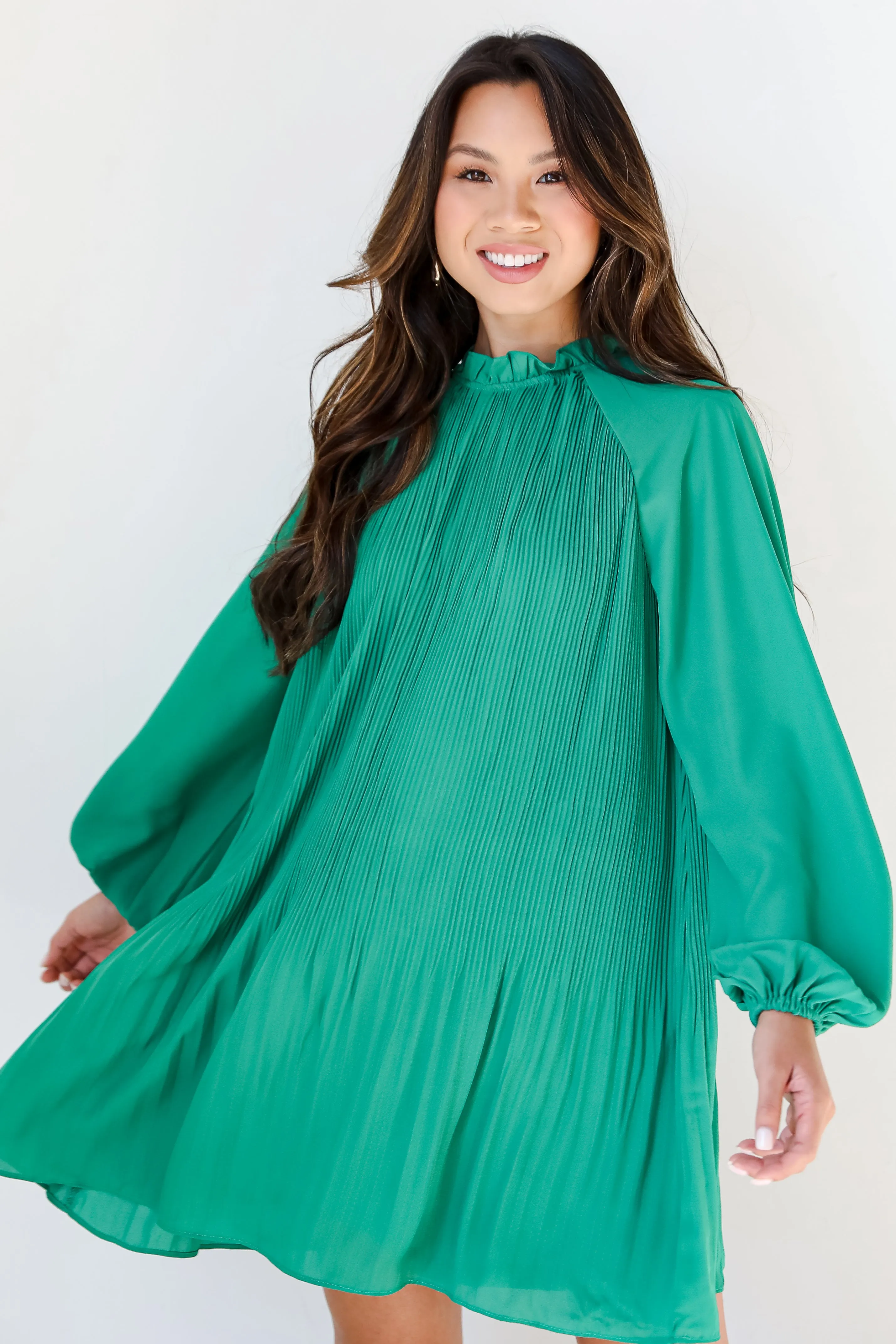Always In Harmony Pleated Mini Dress