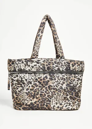 Animal Print Puffer Tote