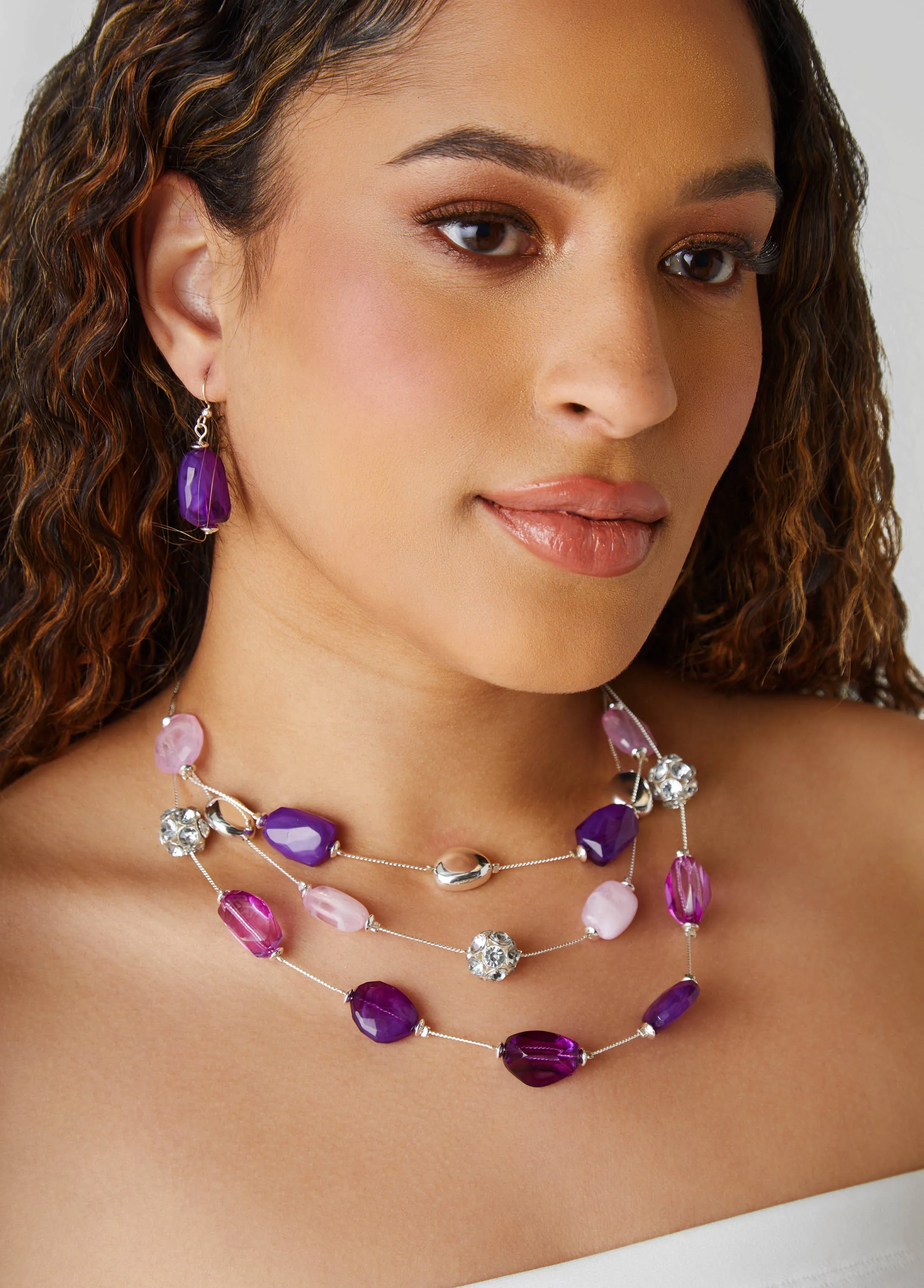 Bead And Crystal Necklace Set