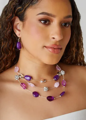Bead And Crystal Necklace Set