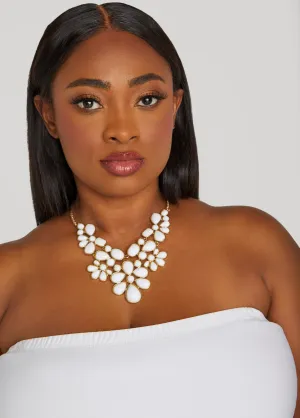 Beaded Floral Necklace Set