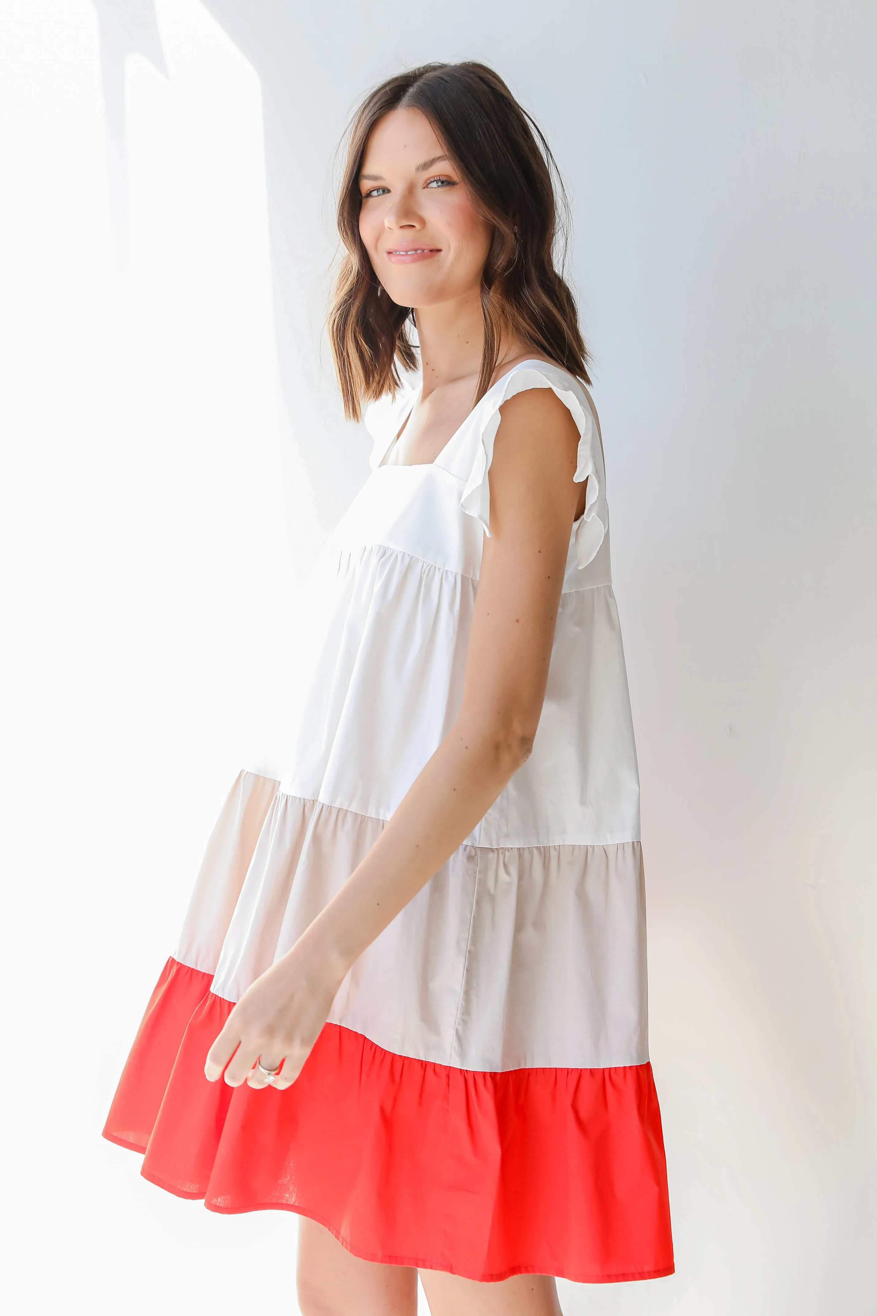 Best Memories Tiered Color Block Mini Dress