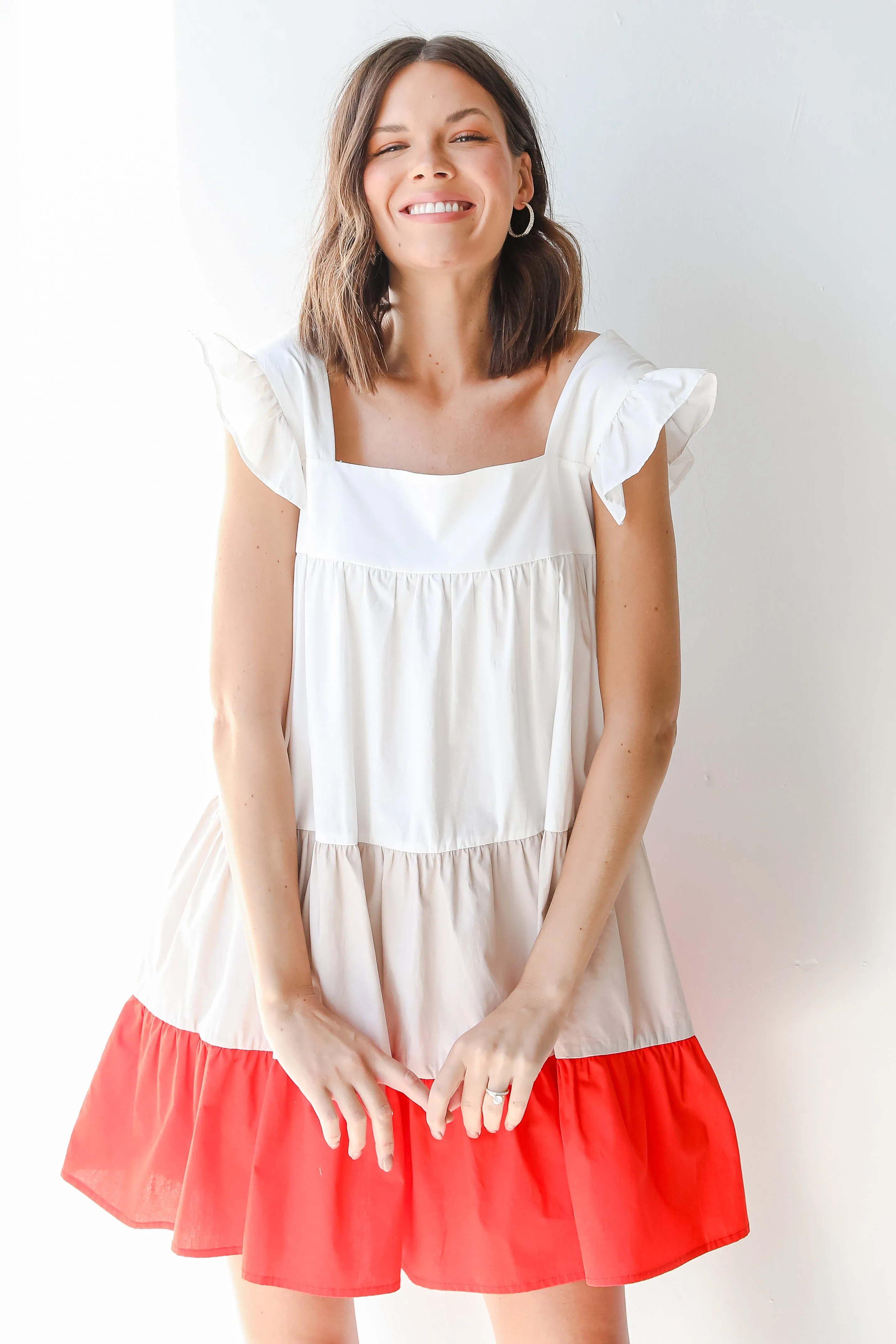 Best Memories Tiered Color Block Mini Dress