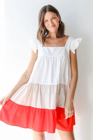 Best Memories Tiered Color Block Mini Dress