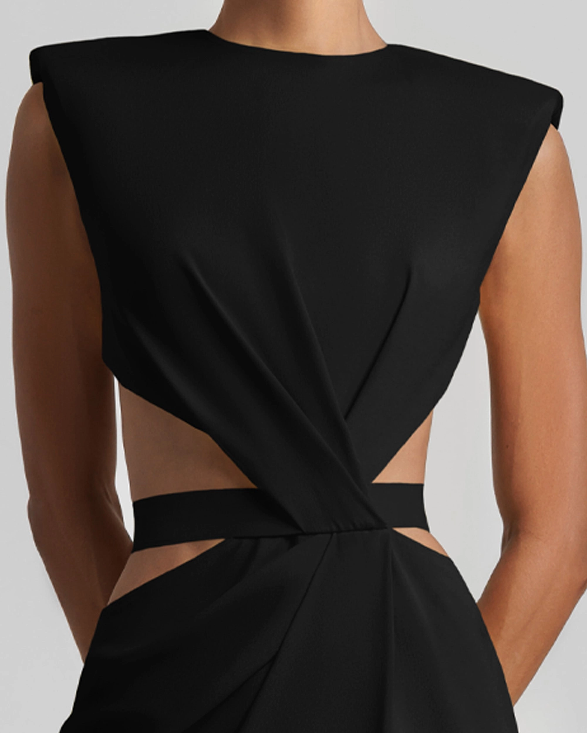 Black Long Dress With Cut-Outs