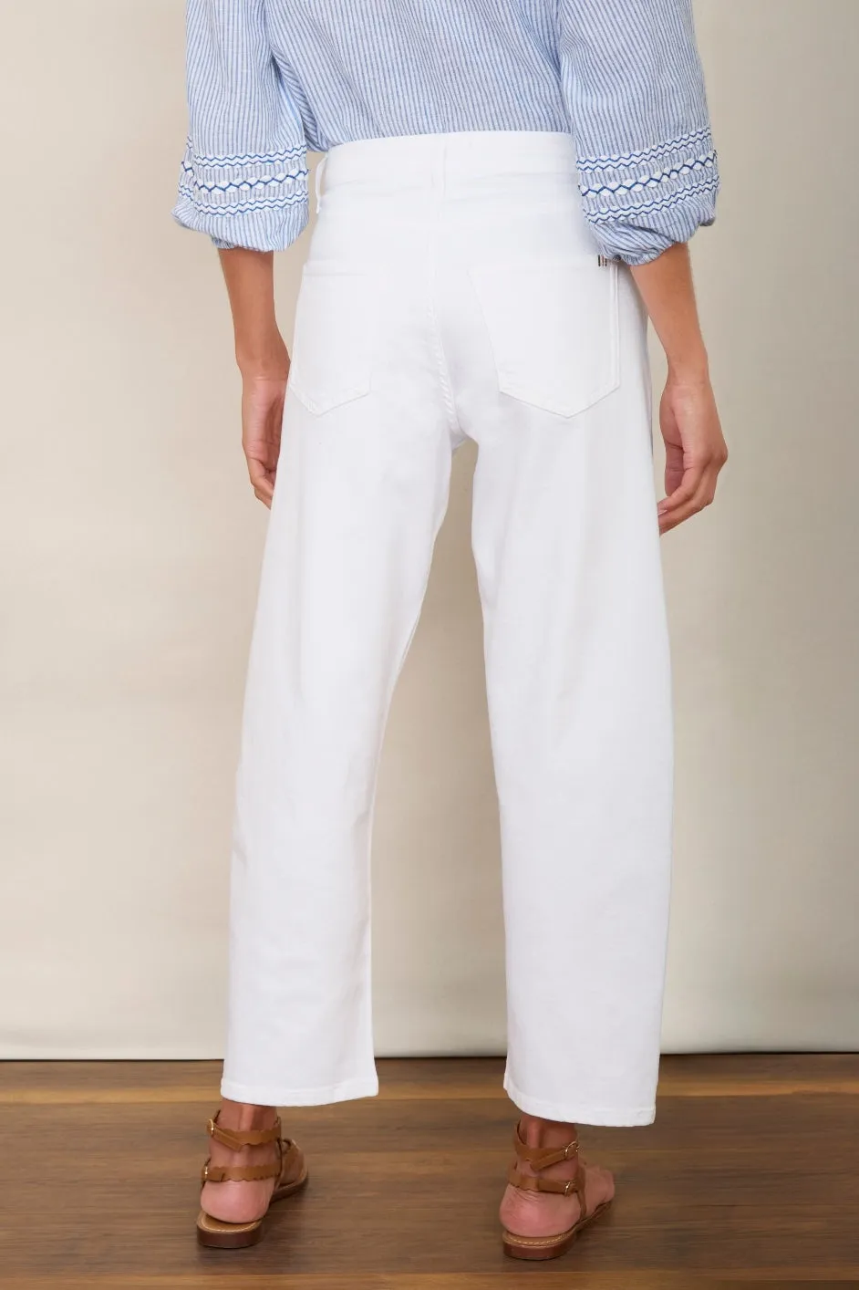 Cassia Barrel Jean - White