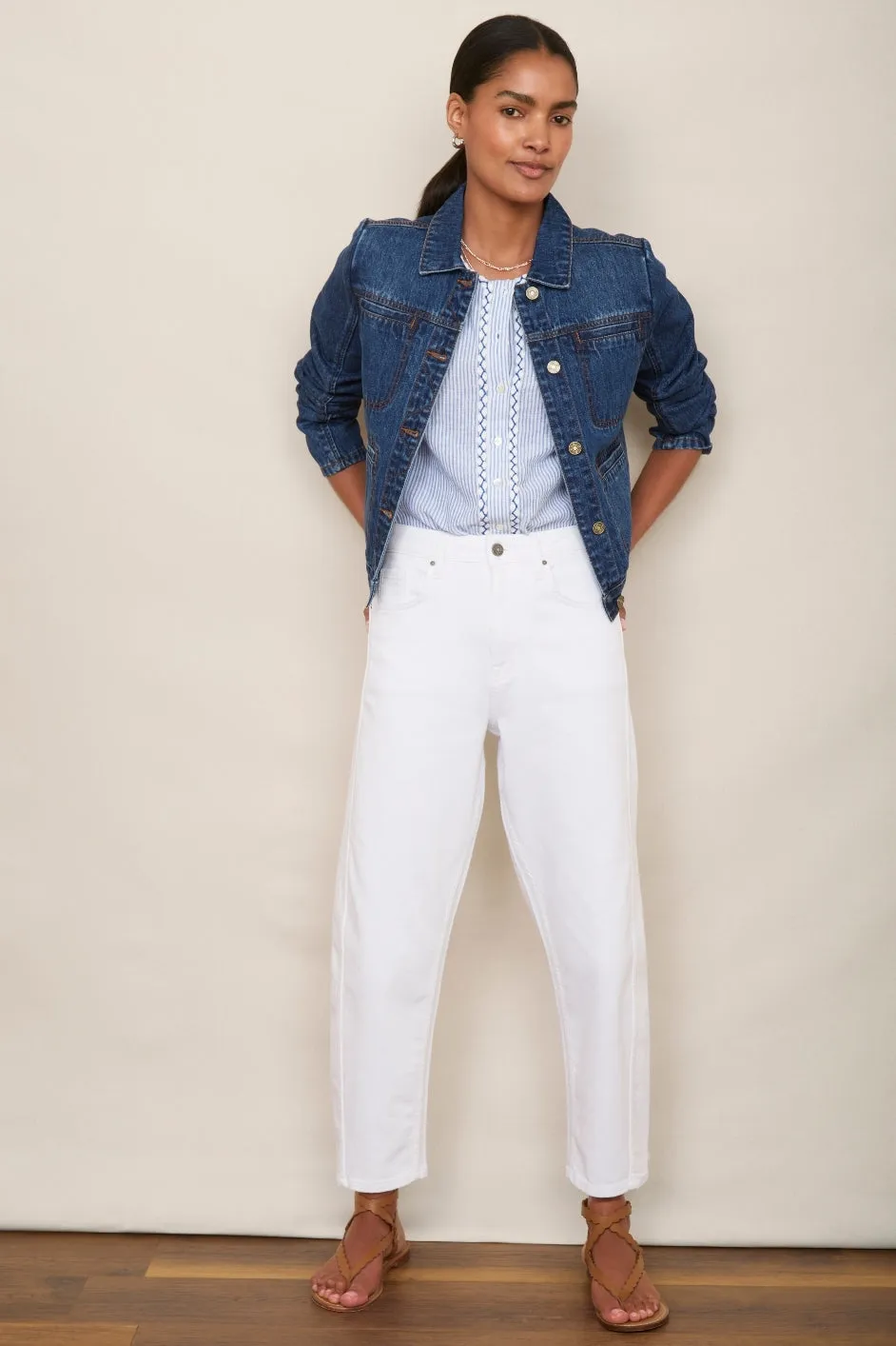 Cassia Barrel Jean - White