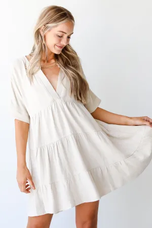 Catching Glances Linen Babydoll Dress