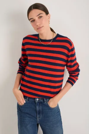 Cath x WYSE Brigitte Jumper - Tomato Red/Midnight Stripe