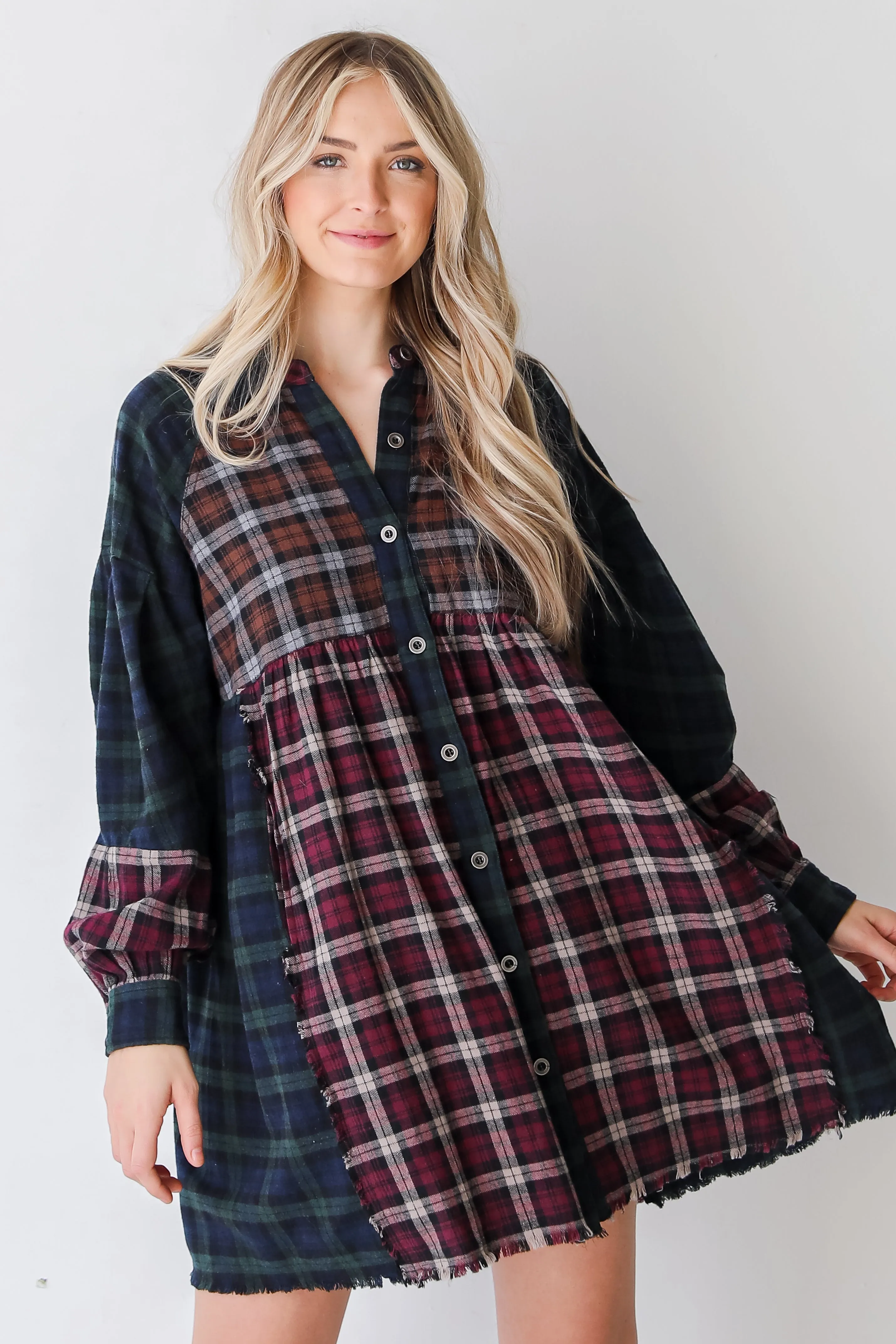 Certainly Cute Plaid Mini Dress