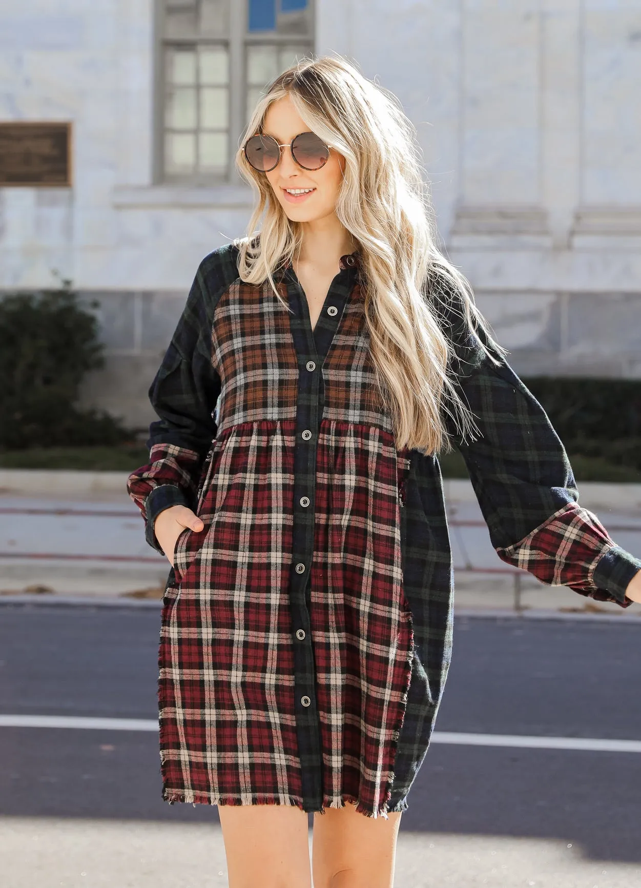 Certainly Cute Plaid Mini Dress