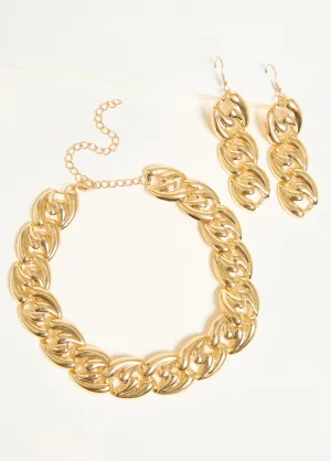 Chain Link Necklace Set