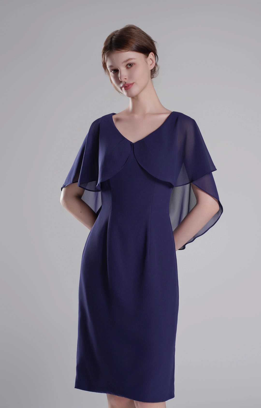 Chic Flutter Sleeve V-Neck Flared Dresses