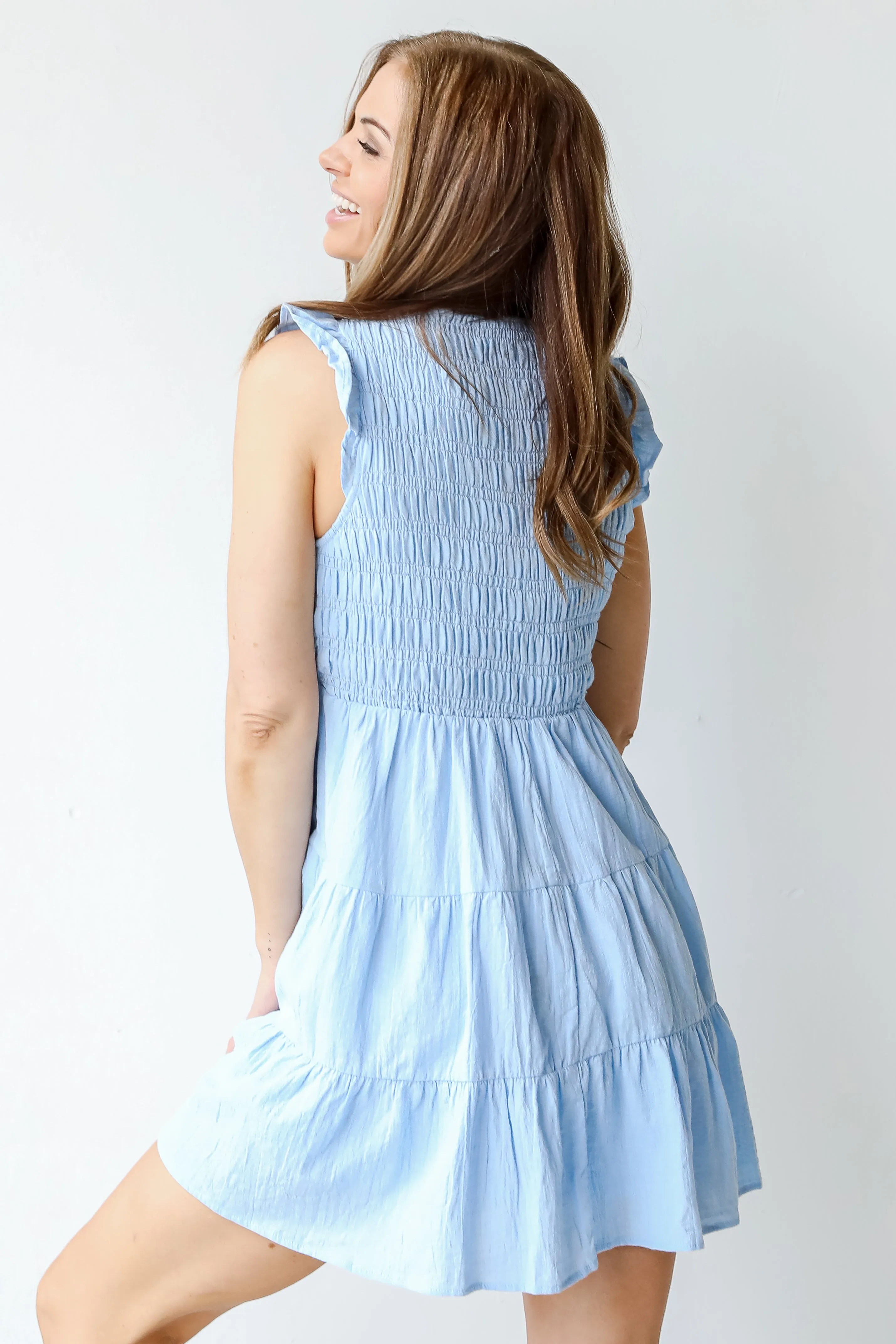Country Club Smocked Tiered Mini Dress