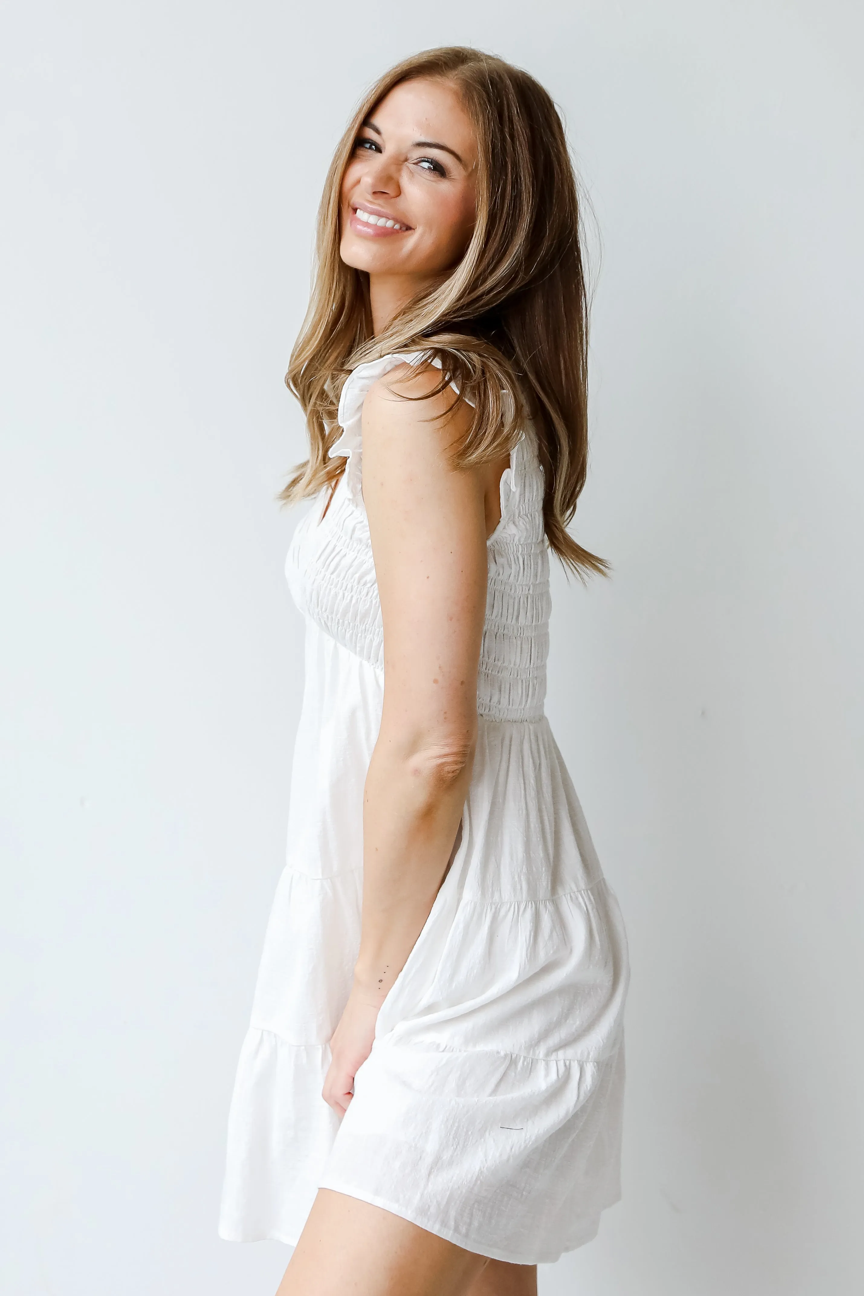 Country Club Smocked Tiered Mini Dress