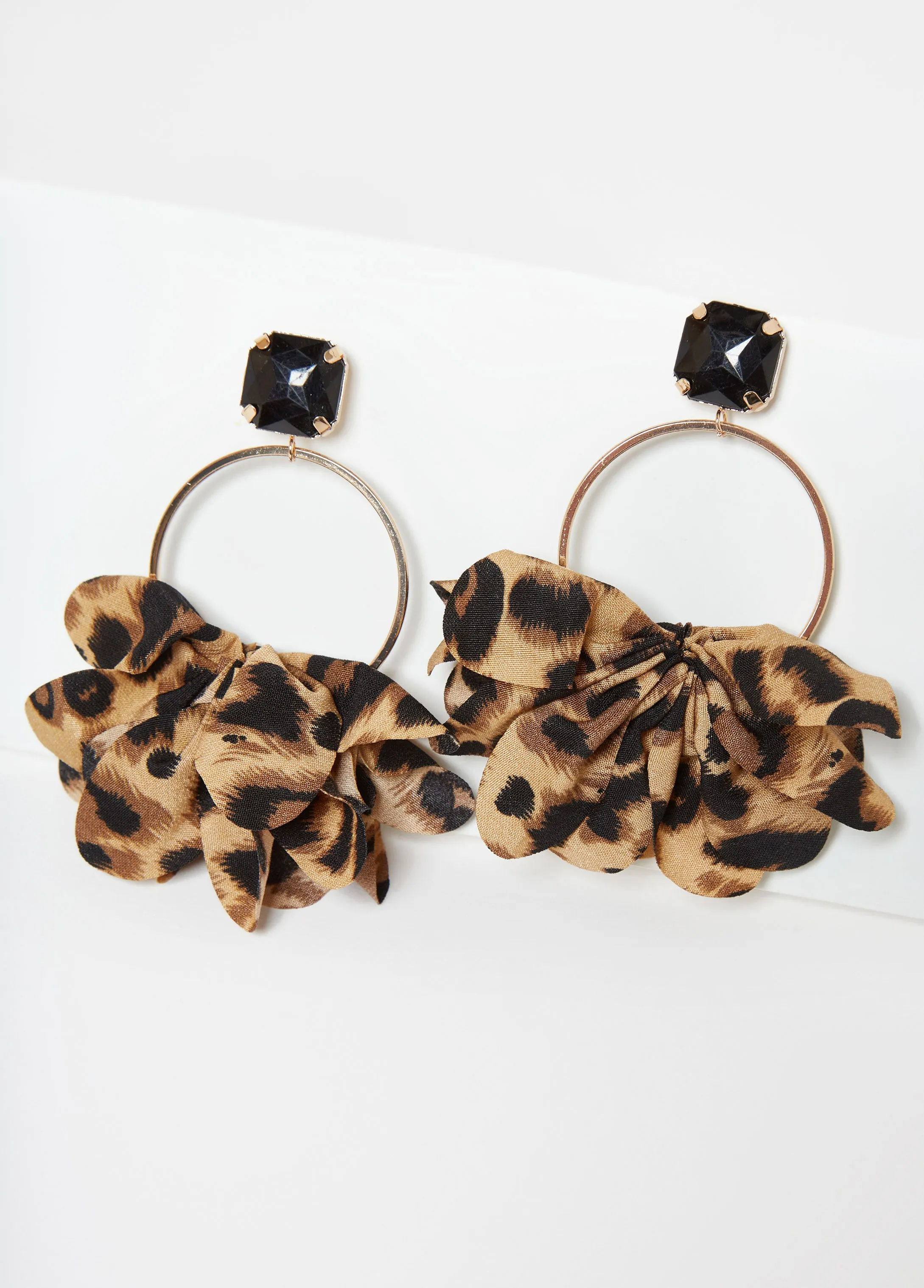 Crystal Leopard Hoop Earrings