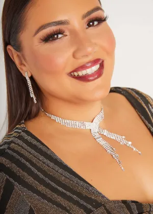 Crystal Necklace And Earrings Set
