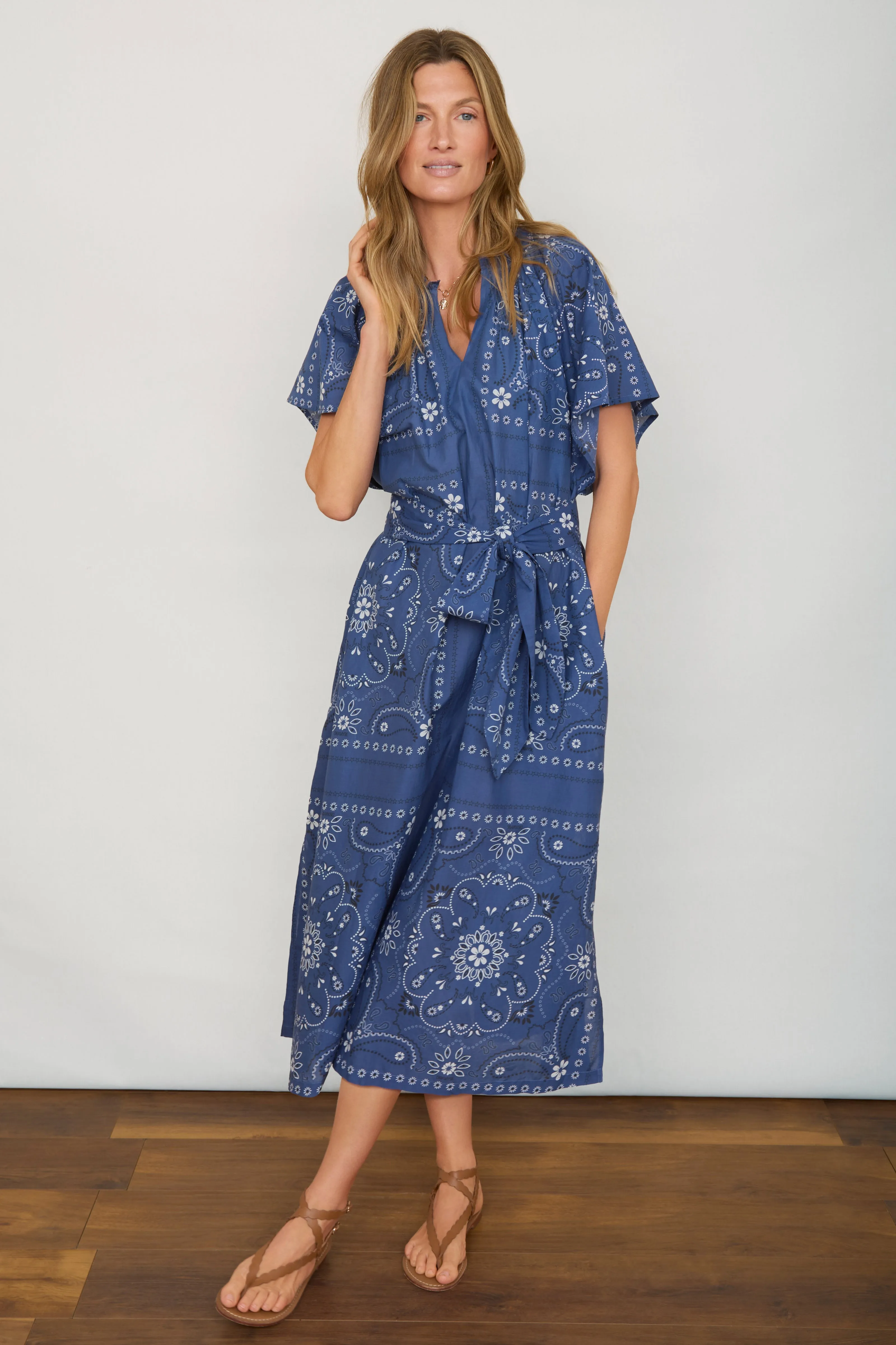 DB X Wyse Terra Dress - Ibiza Blue Bandana