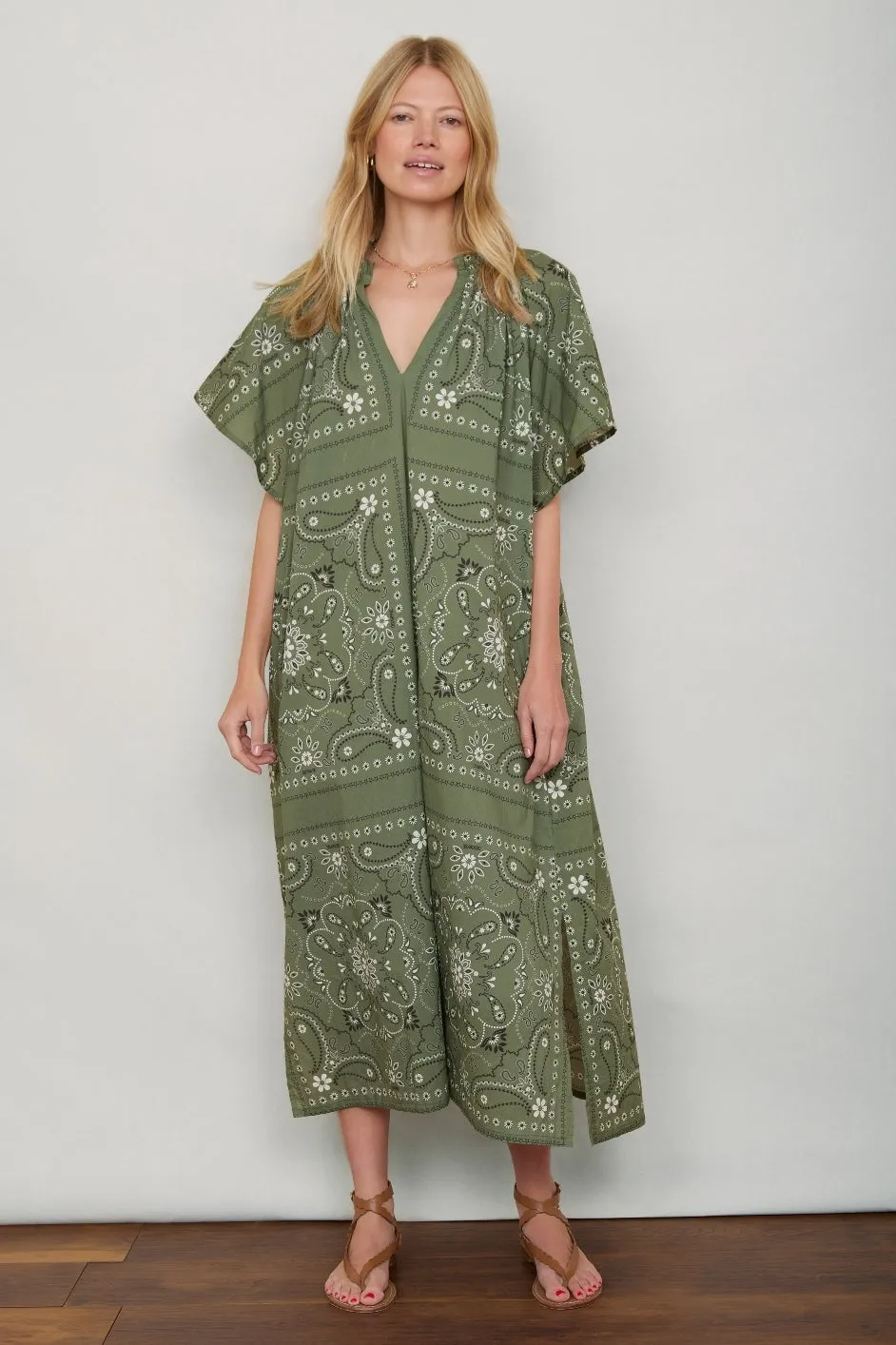 DB X Wyse Terra Dress - Olive Bandana