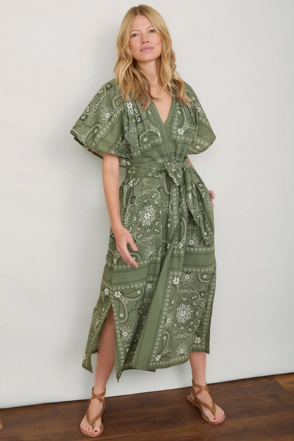 DB X Wyse Terra Dress - Olive Bandana