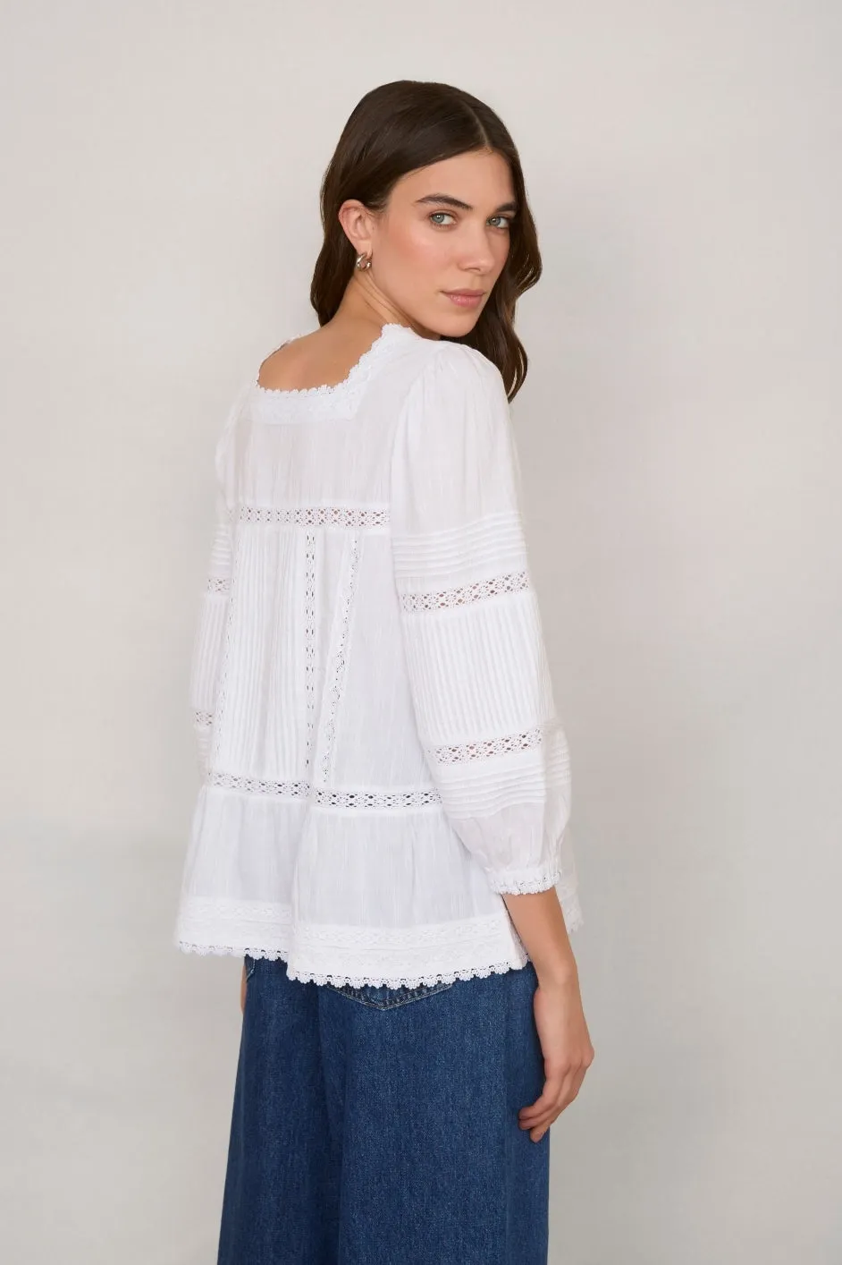Diandra Square Neck Top - Ivory