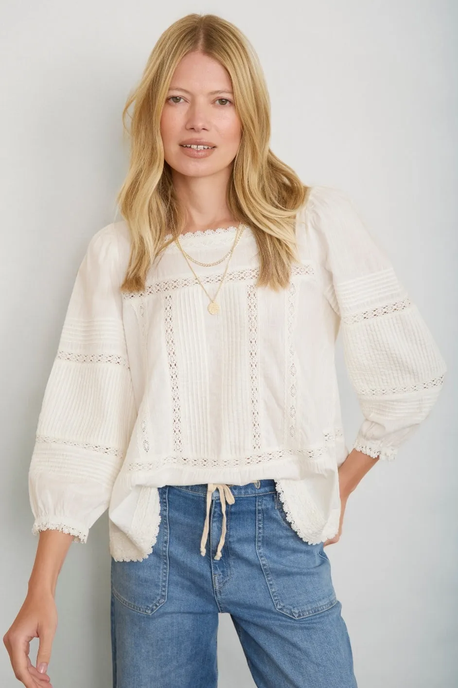 Diandra Square Neck Top - Ivory