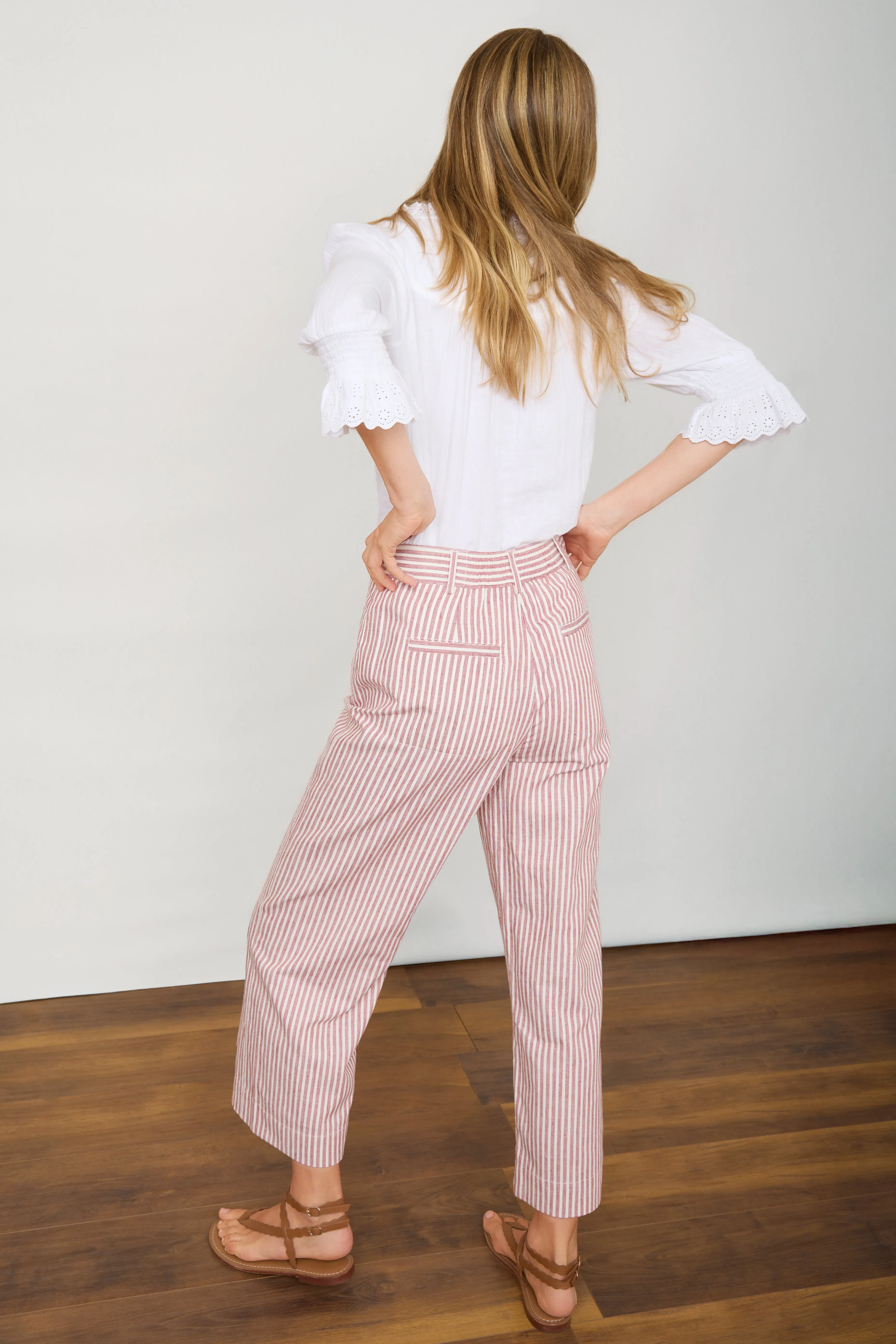 Eliana Trouser - Red/Ivory Stripe