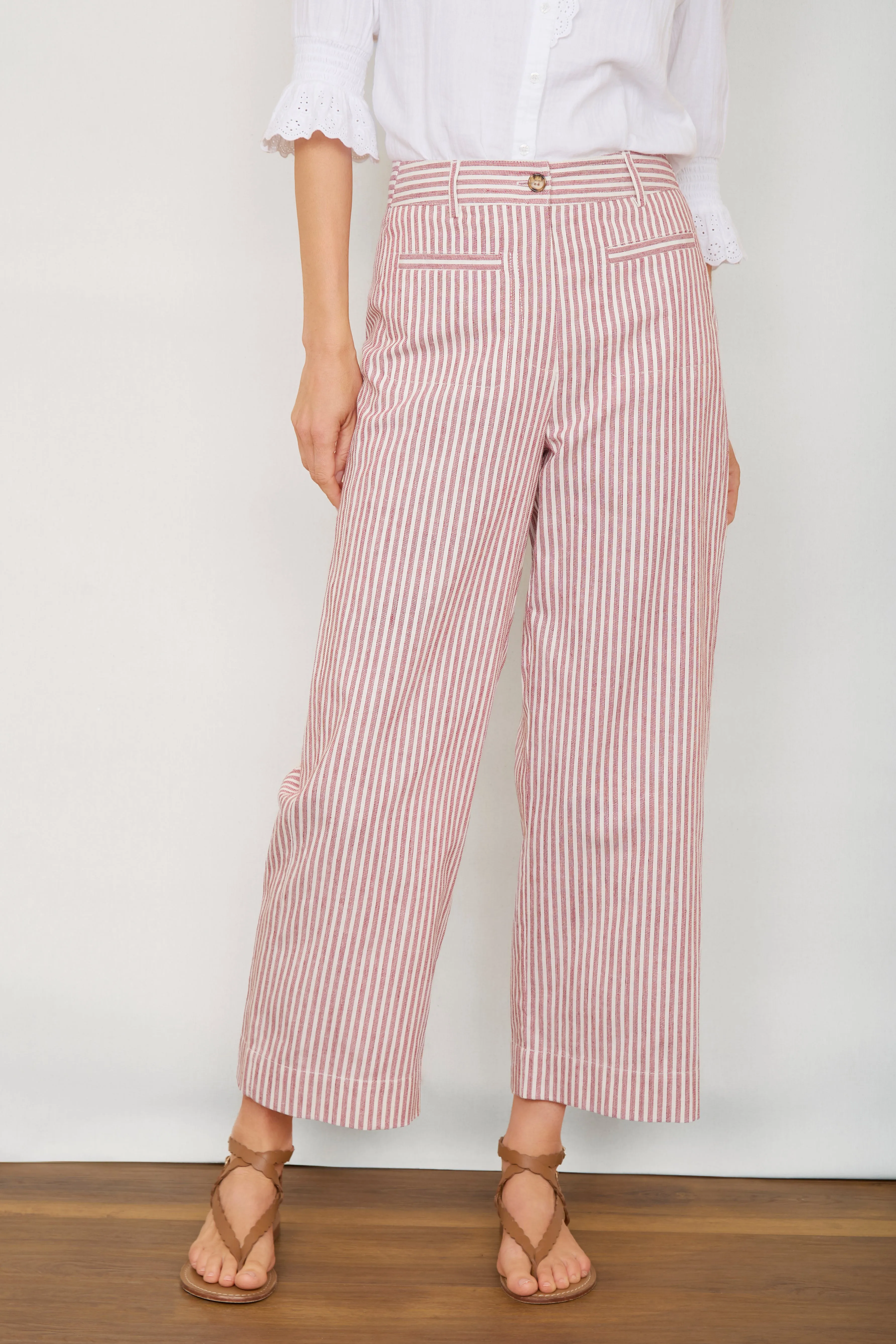 Eliana Trouser - Red/Ivory Stripe