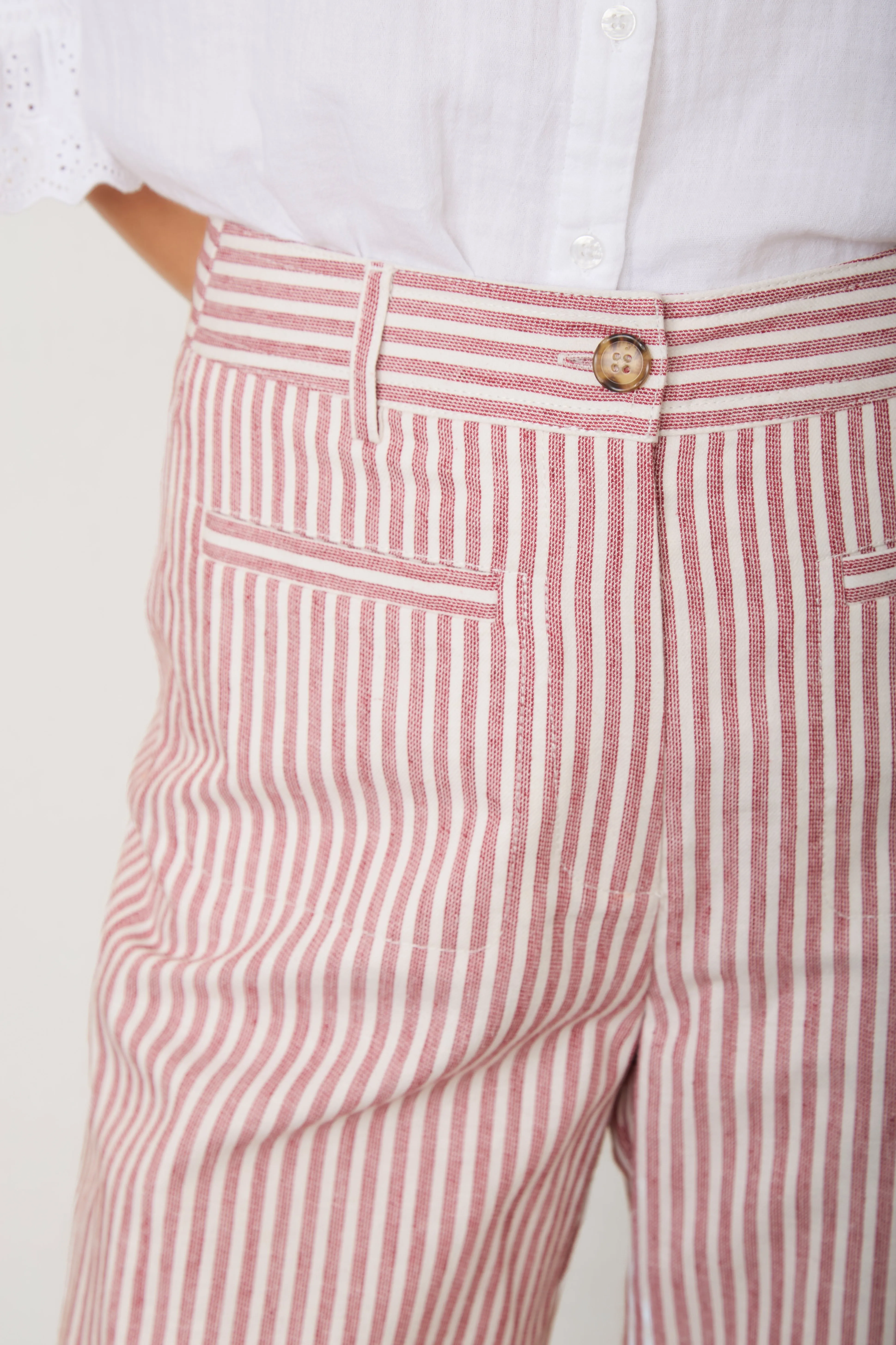 Eliana Trouser - Red/Ivory Stripe