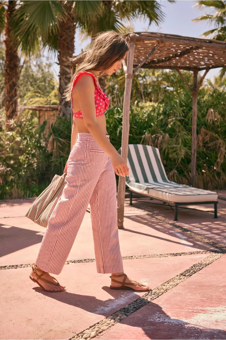 Eliana Trouser - Red/Ivory Stripe