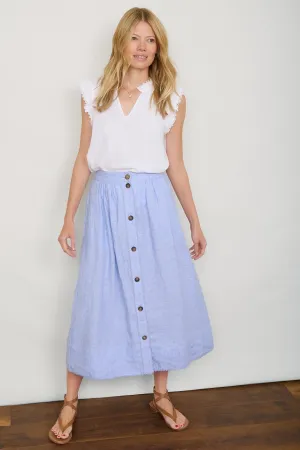 Evangeline Linen Skirt - Chambray