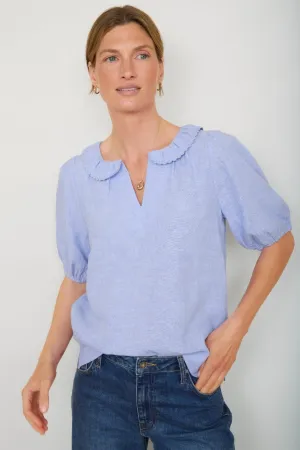 Evangeline Linen Top - Chambray