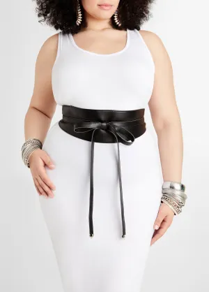 Faux Leather Wrap Around Belt