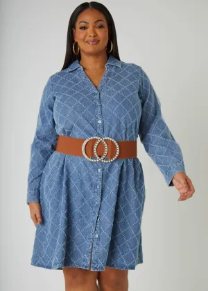 Faux Pearl Circle Stretch Belt