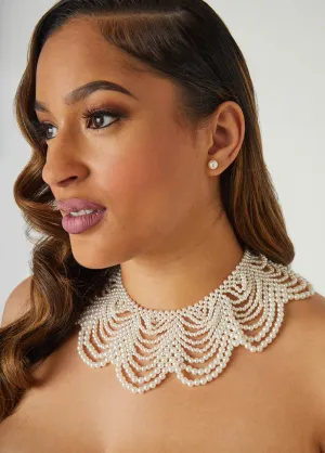 Faux Pearl Collar Set