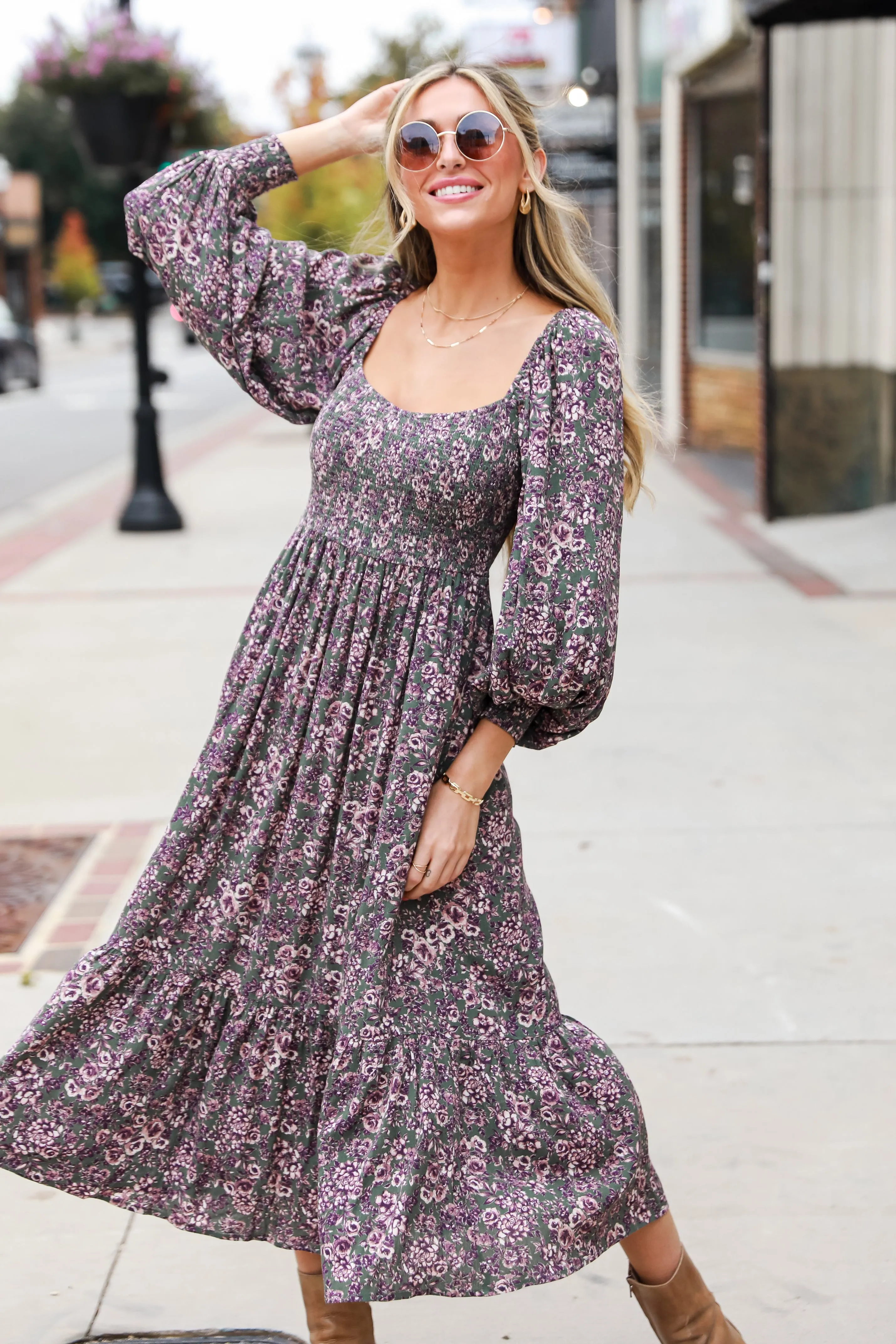 FINAL SALE - A Sight To See Floral Midi Dress