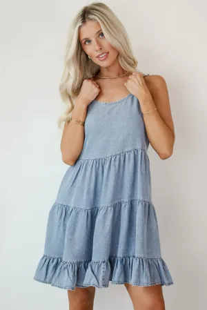 FINAL SALE - Abundance Of Love Denim Tiered Mini Dress