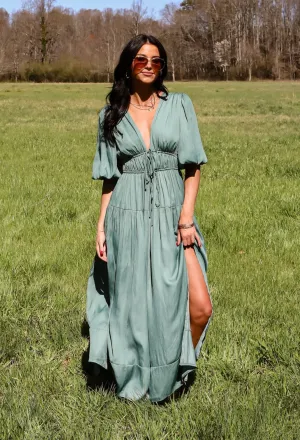 FINAL SALE - Angelic Approach Sage Maxi Dress