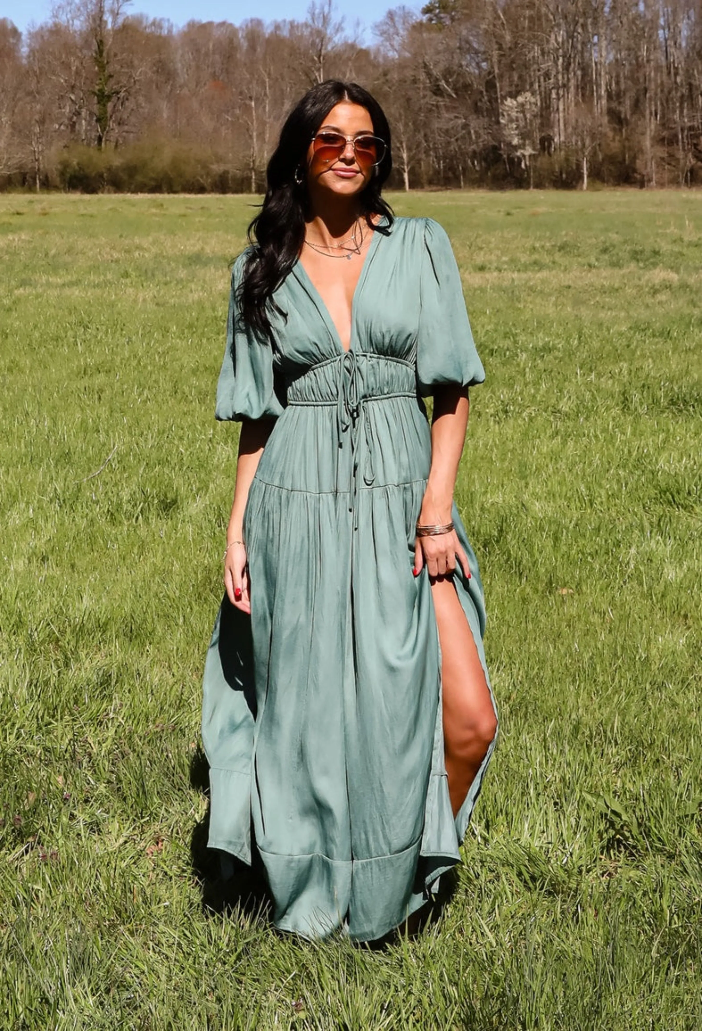 FINAL SALE - Angelic Approach Sage Maxi Dress