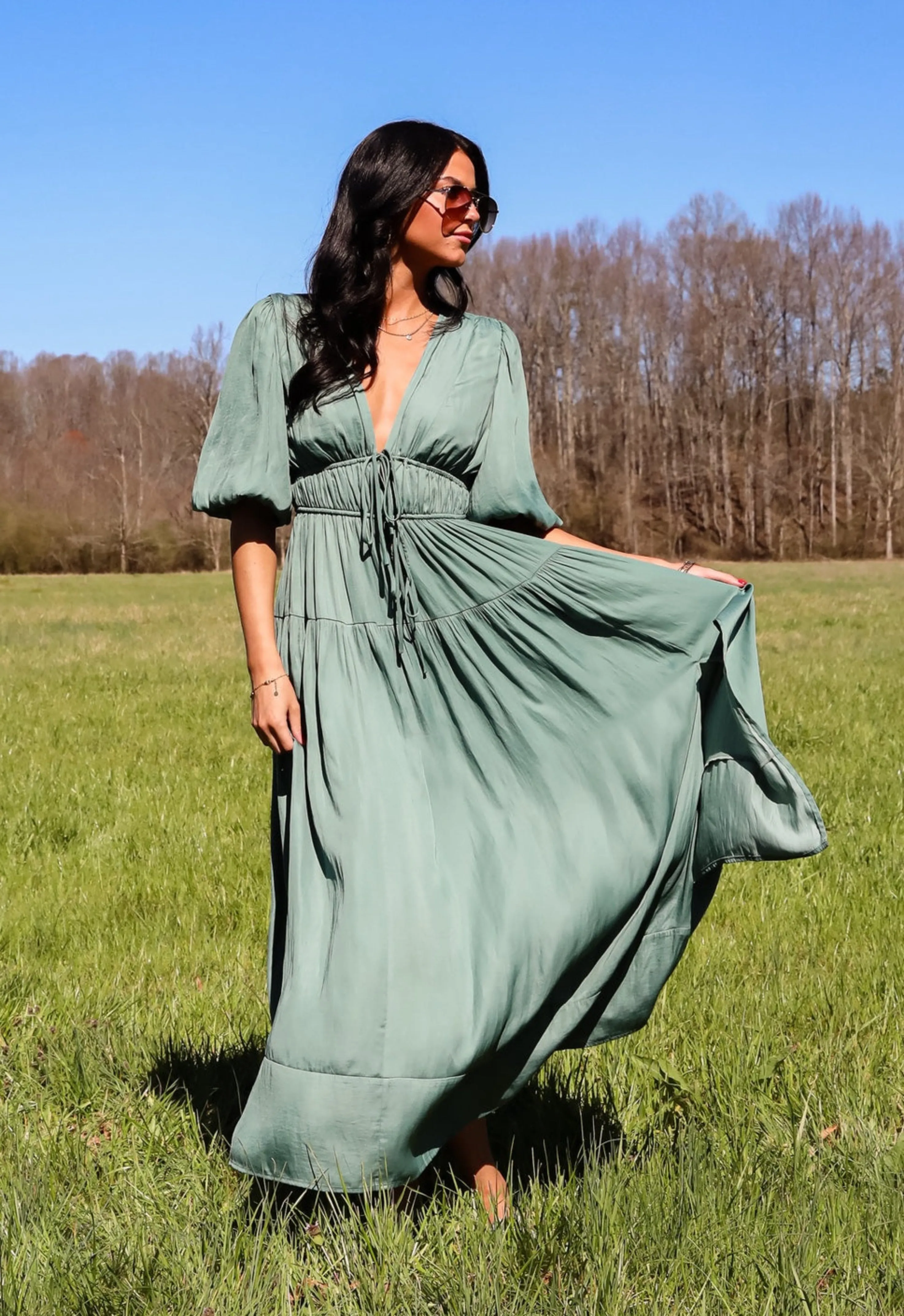 FINAL SALE - Angelic Approach Sage Maxi Dress