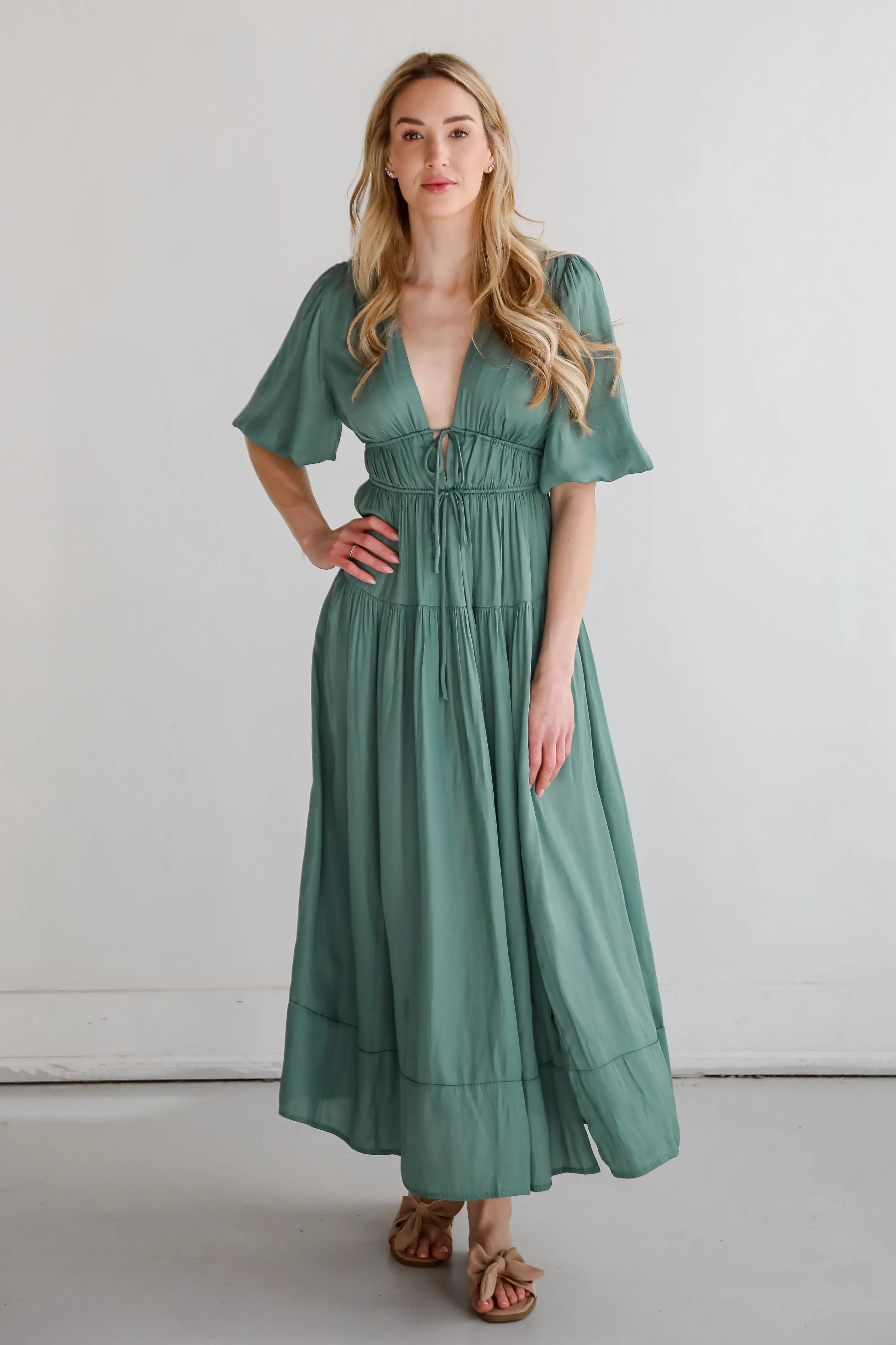 FINAL SALE - Angelic Approach Sage Maxi Dress