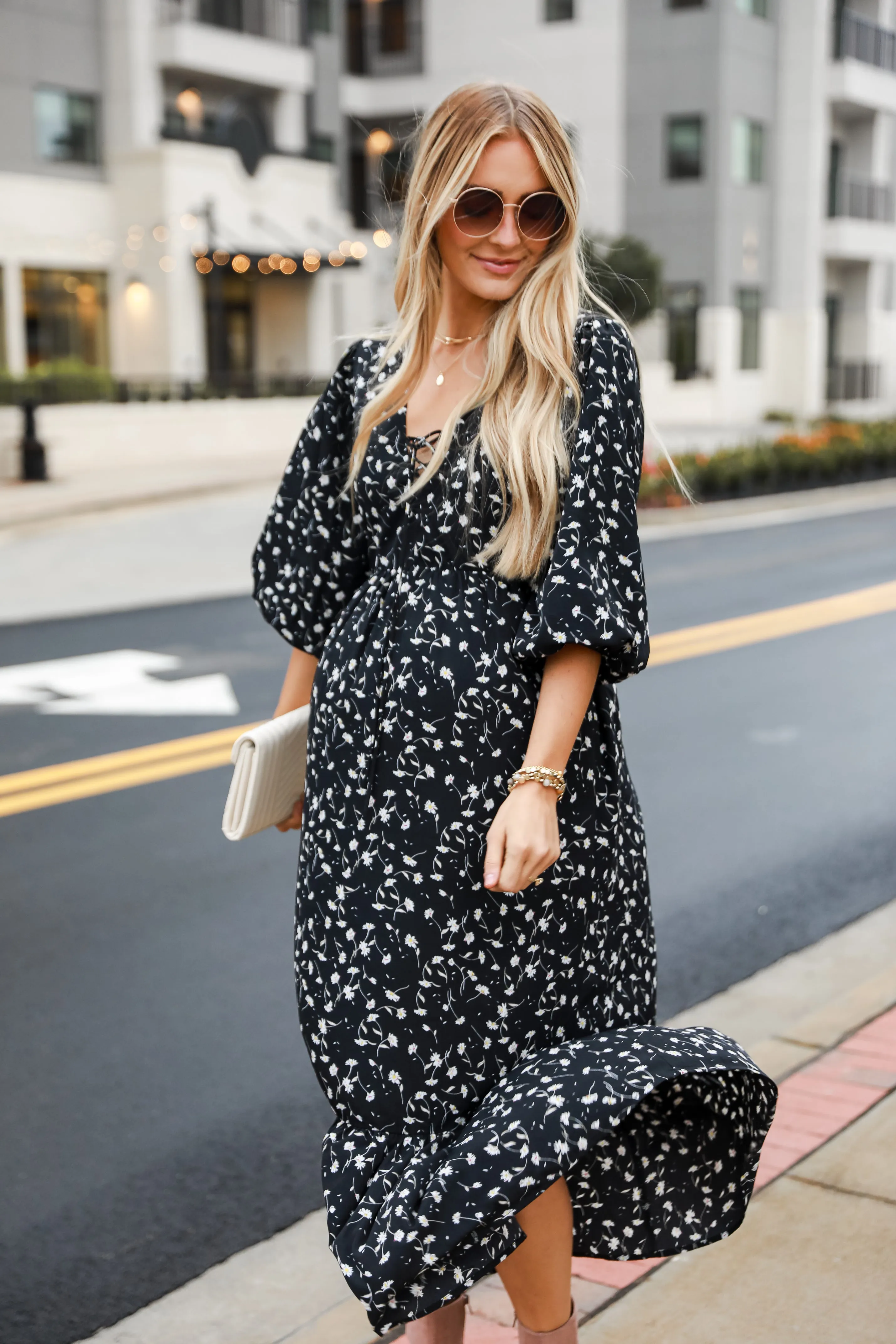 FINAL SALE - Beloved Elegance Black Floral Maxi Dress