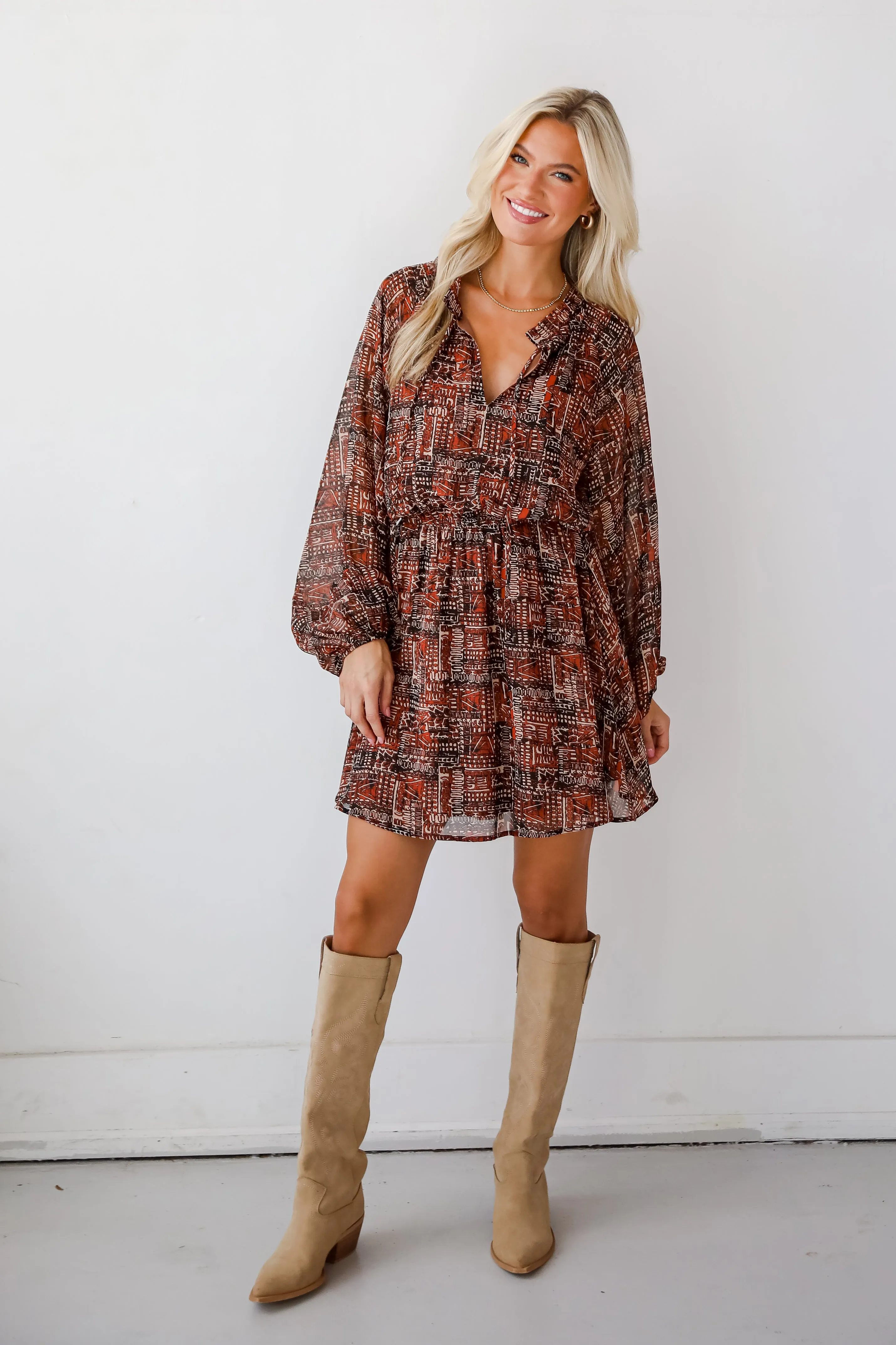 FINAL SALE - Beyond Sweet Rust Mini Dress