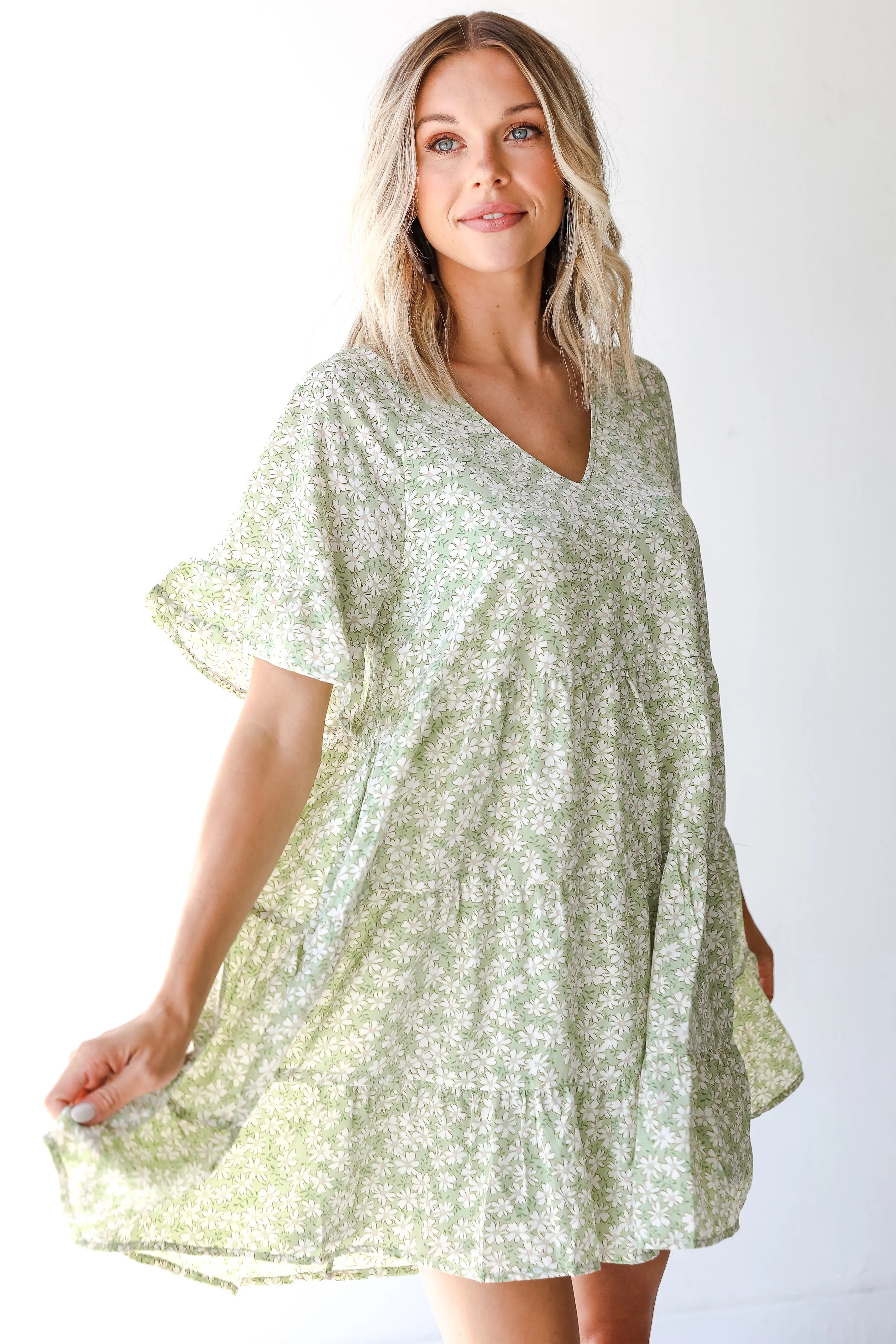 FINAL SALE - Blooming Vision Tiered Floral Mini Dress