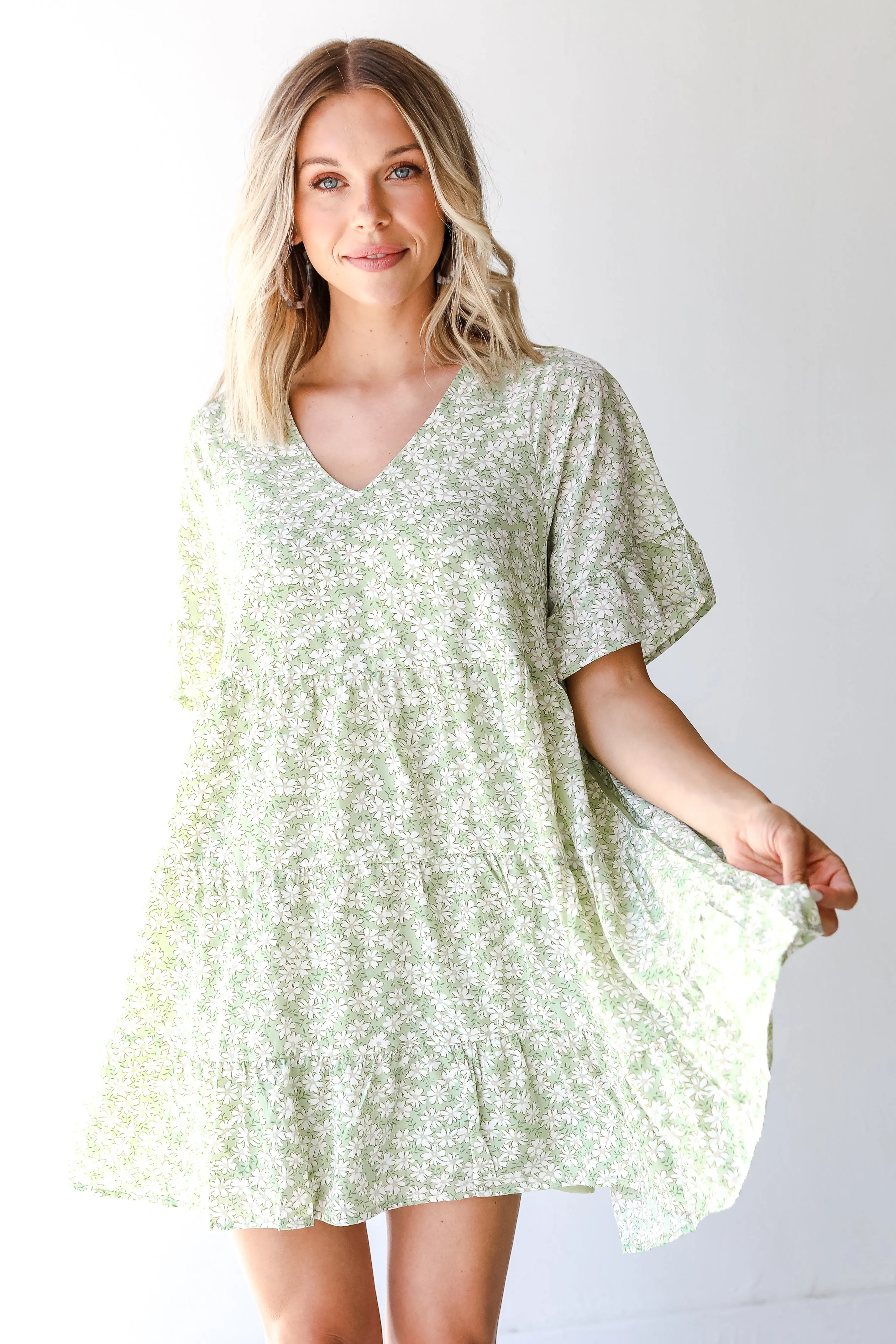 FINAL SALE - Blooming Vision Tiered Floral Mini Dress