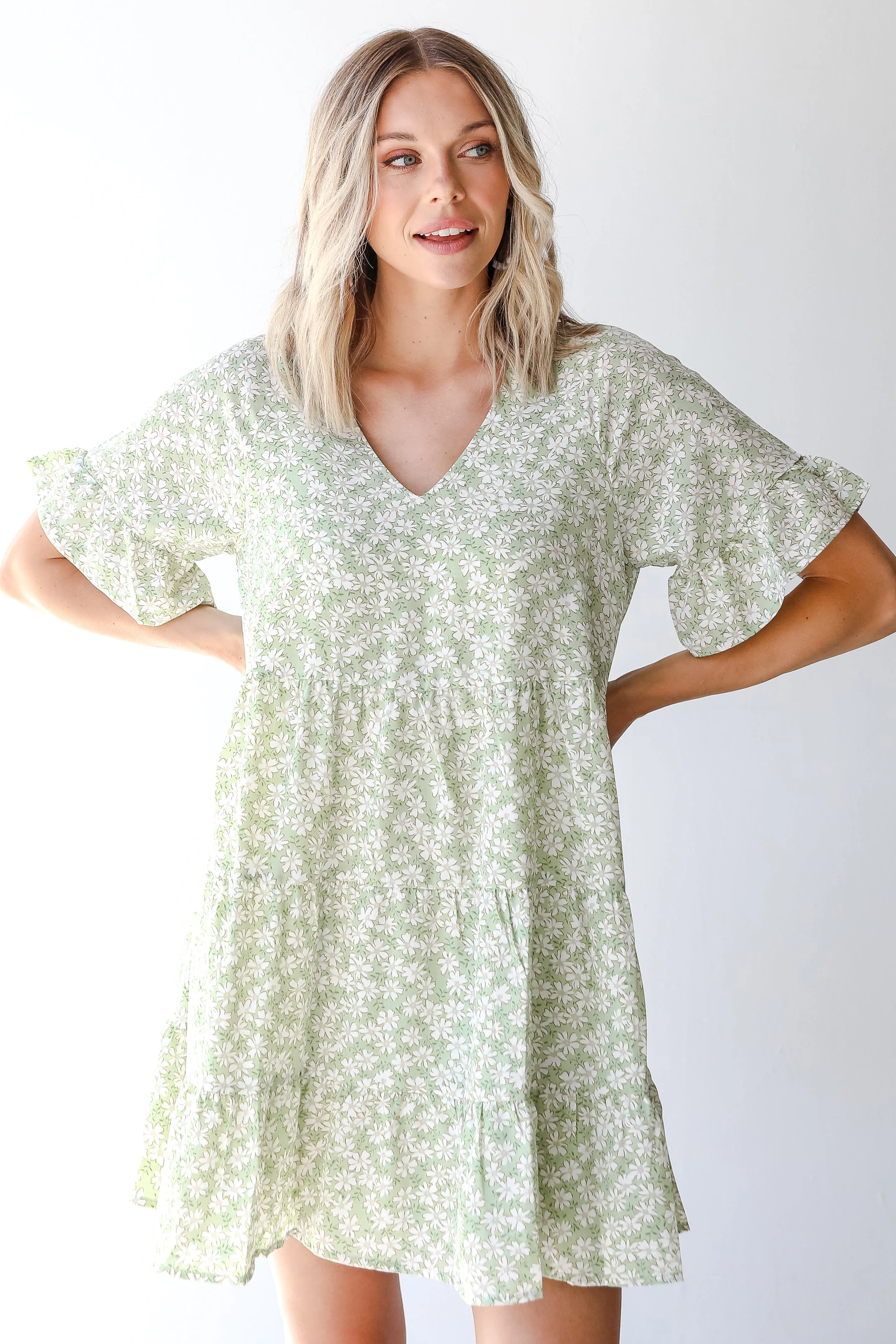 FINAL SALE - Blooming Vision Tiered Floral Mini Dress