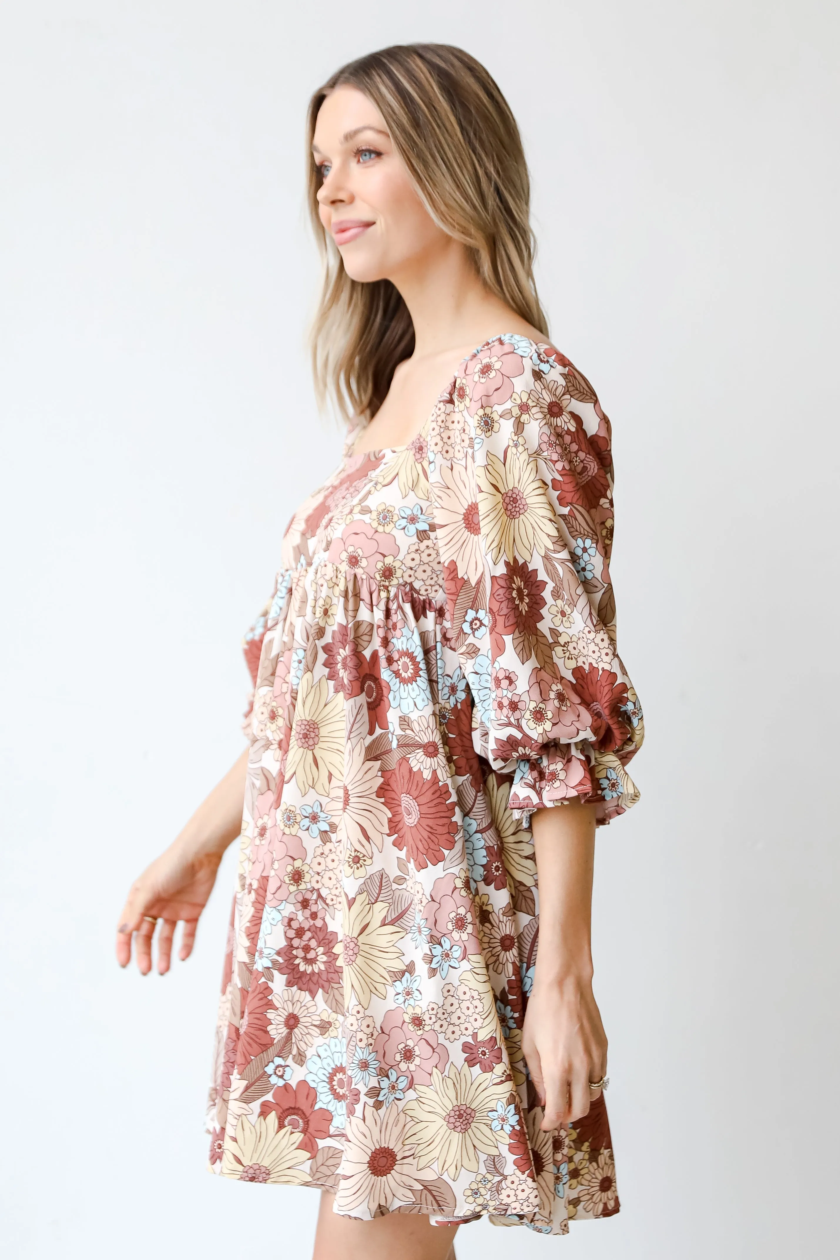 FINAL SALE - Breathtaking Beauty Floral Babydoll Mini Dress