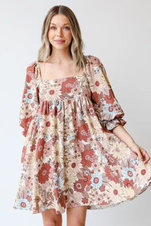 FINAL SALE - Breathtaking Beauty Floral Babydoll Mini Dress