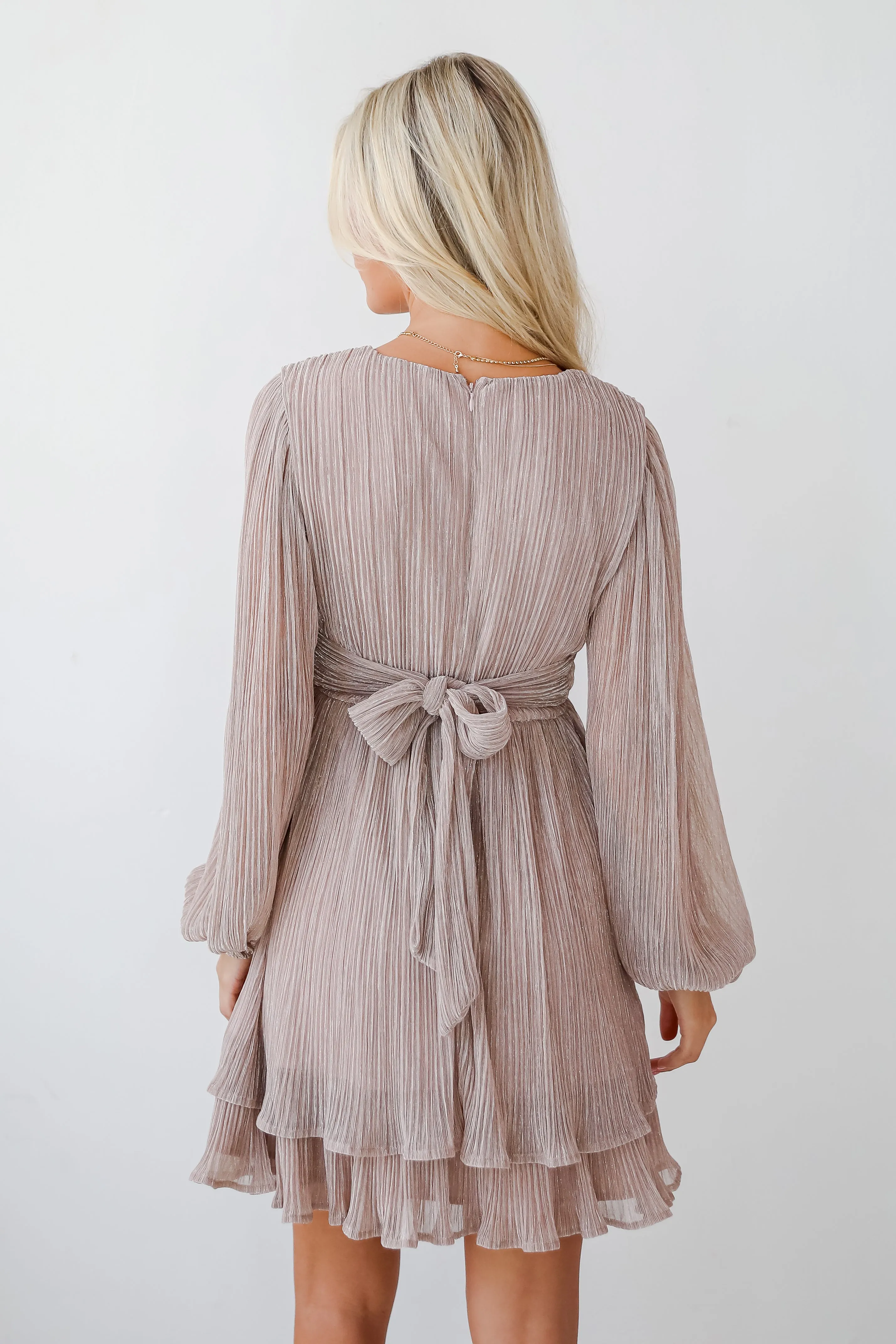 FINAL SALE - Celebrated Shine Lavender Metallic Mini Dress