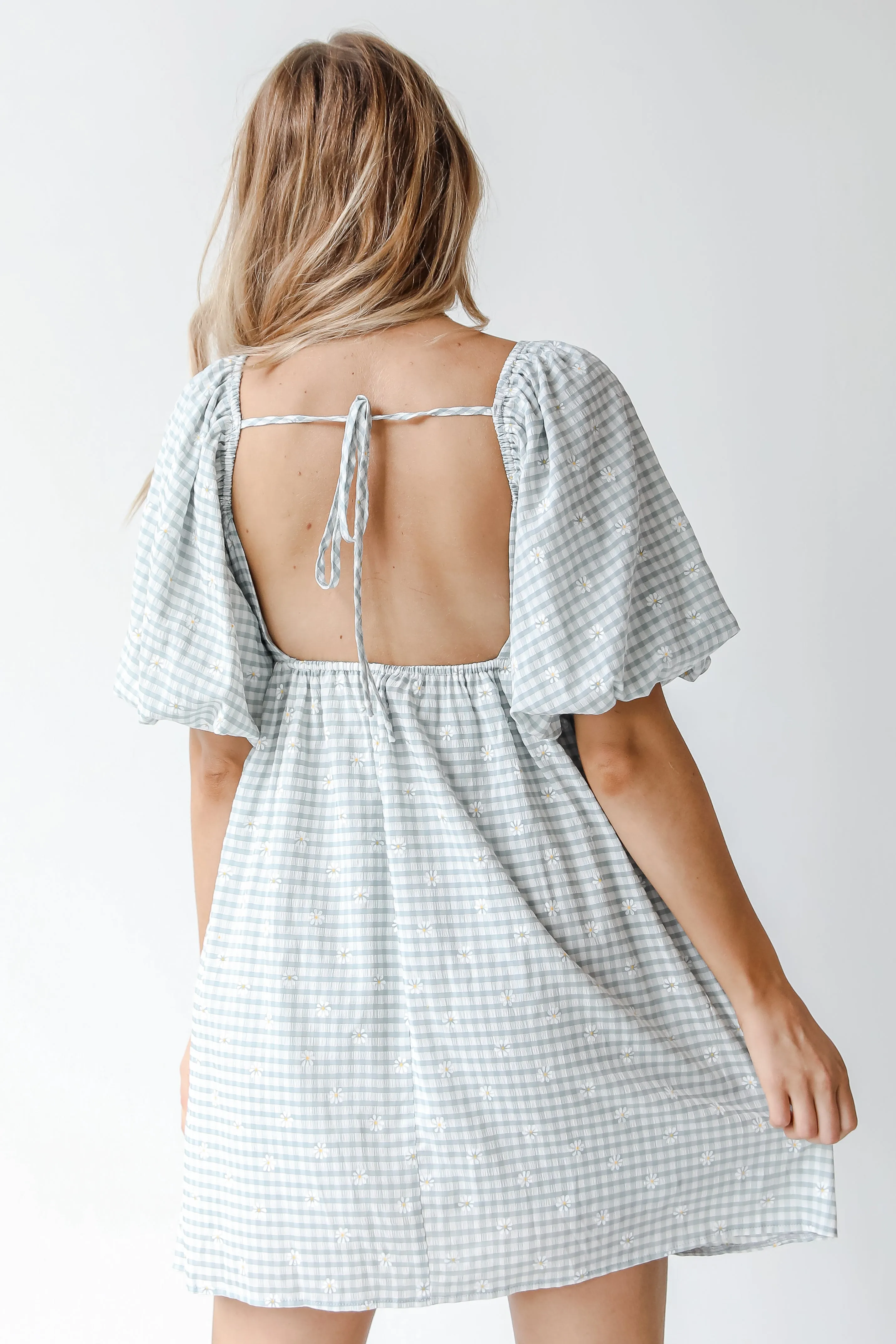 FINAL SALE - Dream Big Daisy Gingham Mini Dress